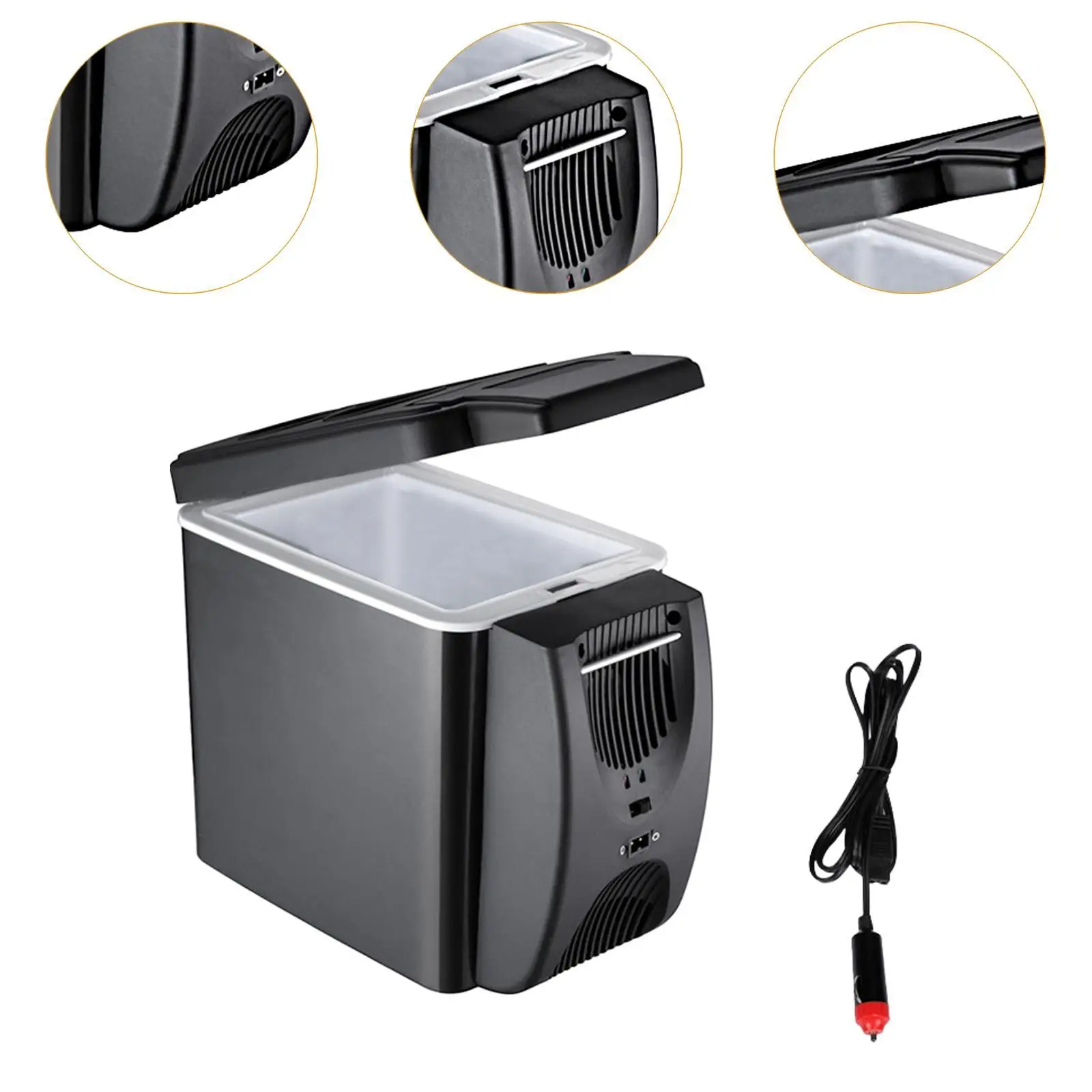 Small Car Refrigerator Mini Fridge Cooler Hiking Compact Auto Beverage Outdoor