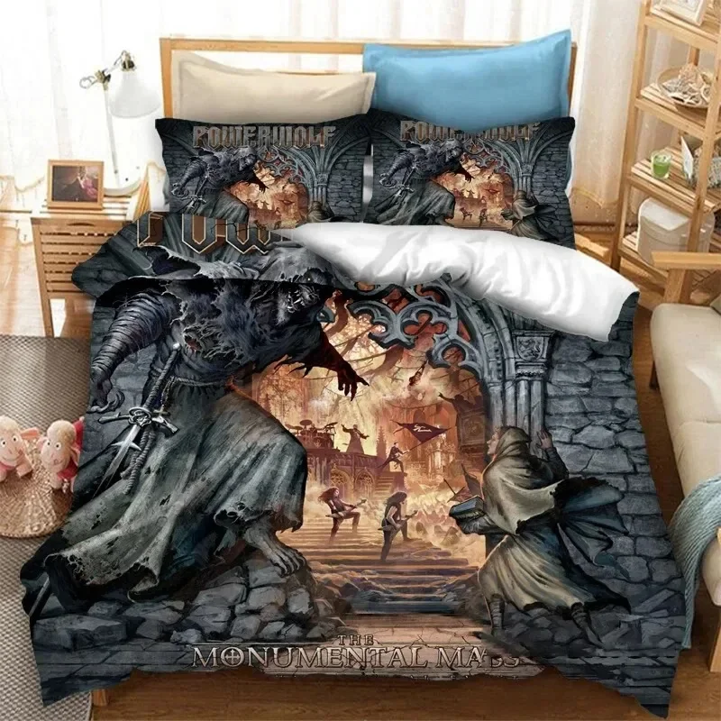 3D Print Powerwolf Band Bedding Set Duvet Cover Bed Set Quilt Cover Pillowcase Comforter king Queen Size Boys Adult Bedding Set