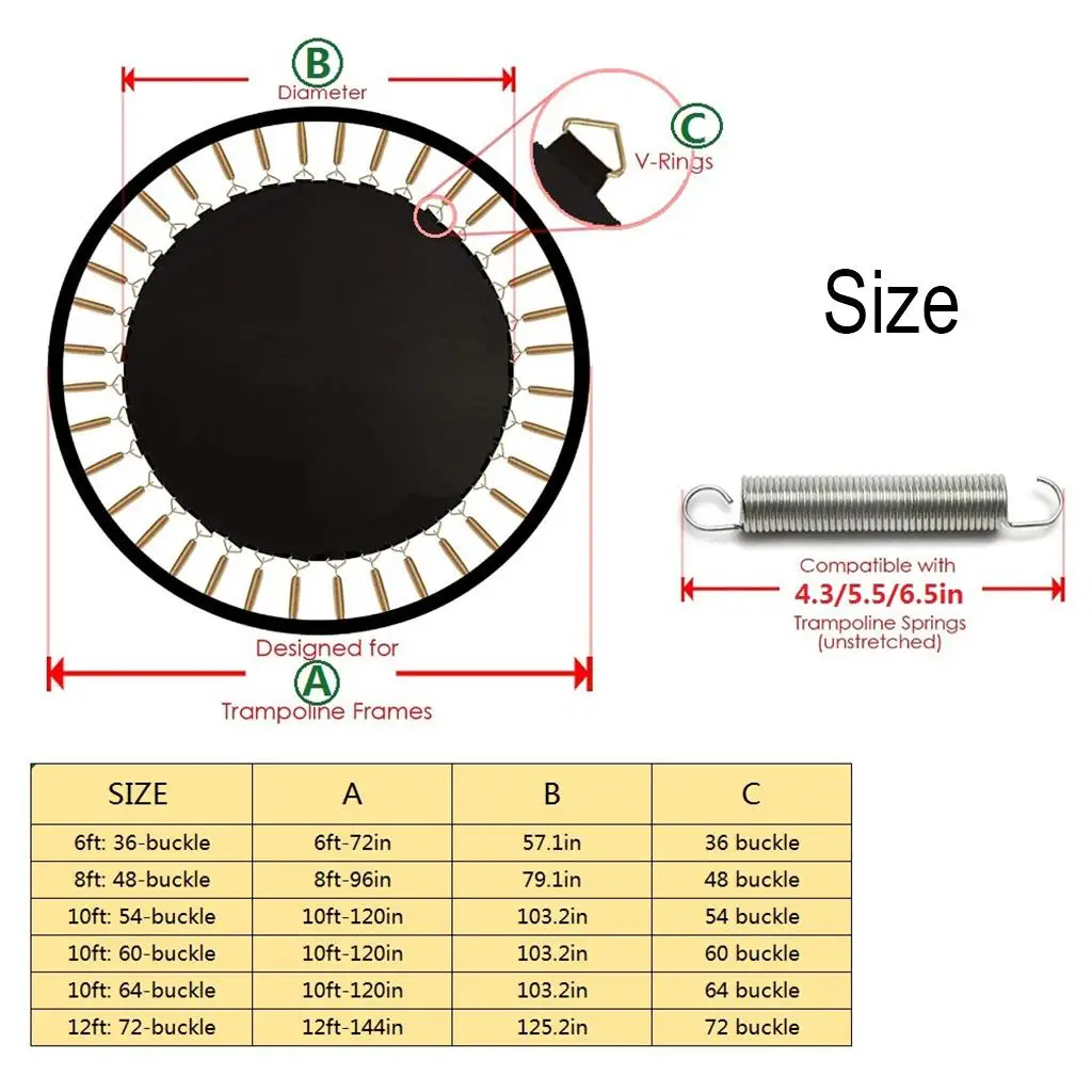 Replacement Trampoline Mat Round  Sp Bed Jumping Pad6/8/10/12ft