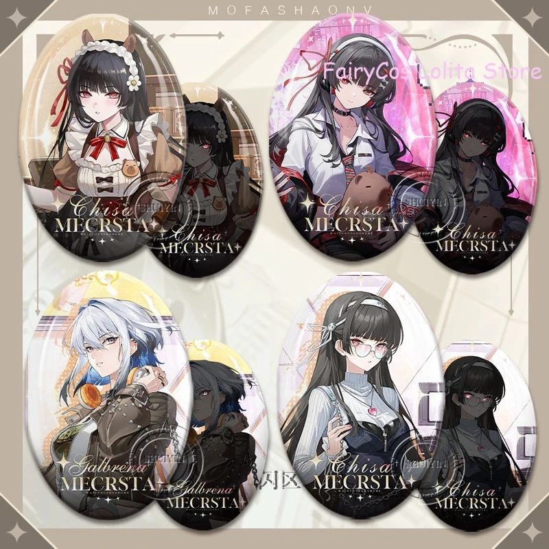 أنيمي lliptical شارة Wuthering موجات GALBRENA CHISA عاكس بروش دبابيس الكرتون Itabag شارة قلادة جمع #1