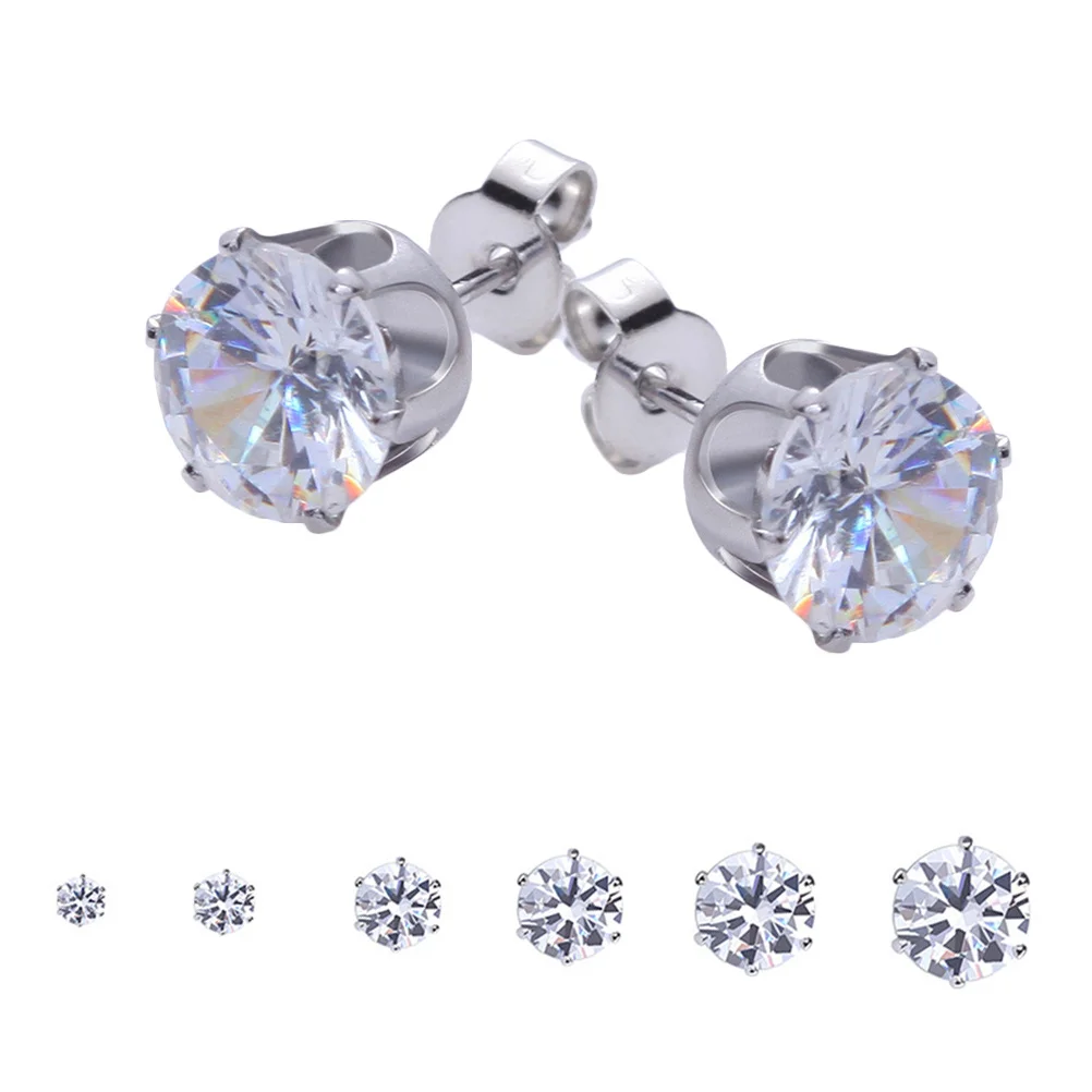 

6Pcs Heart Arrow Zircon Earring Studs Set Fashion Sizes 3mm-8mm Womens Jewelry Party Wedding Gifts Zircon Earring Studs
