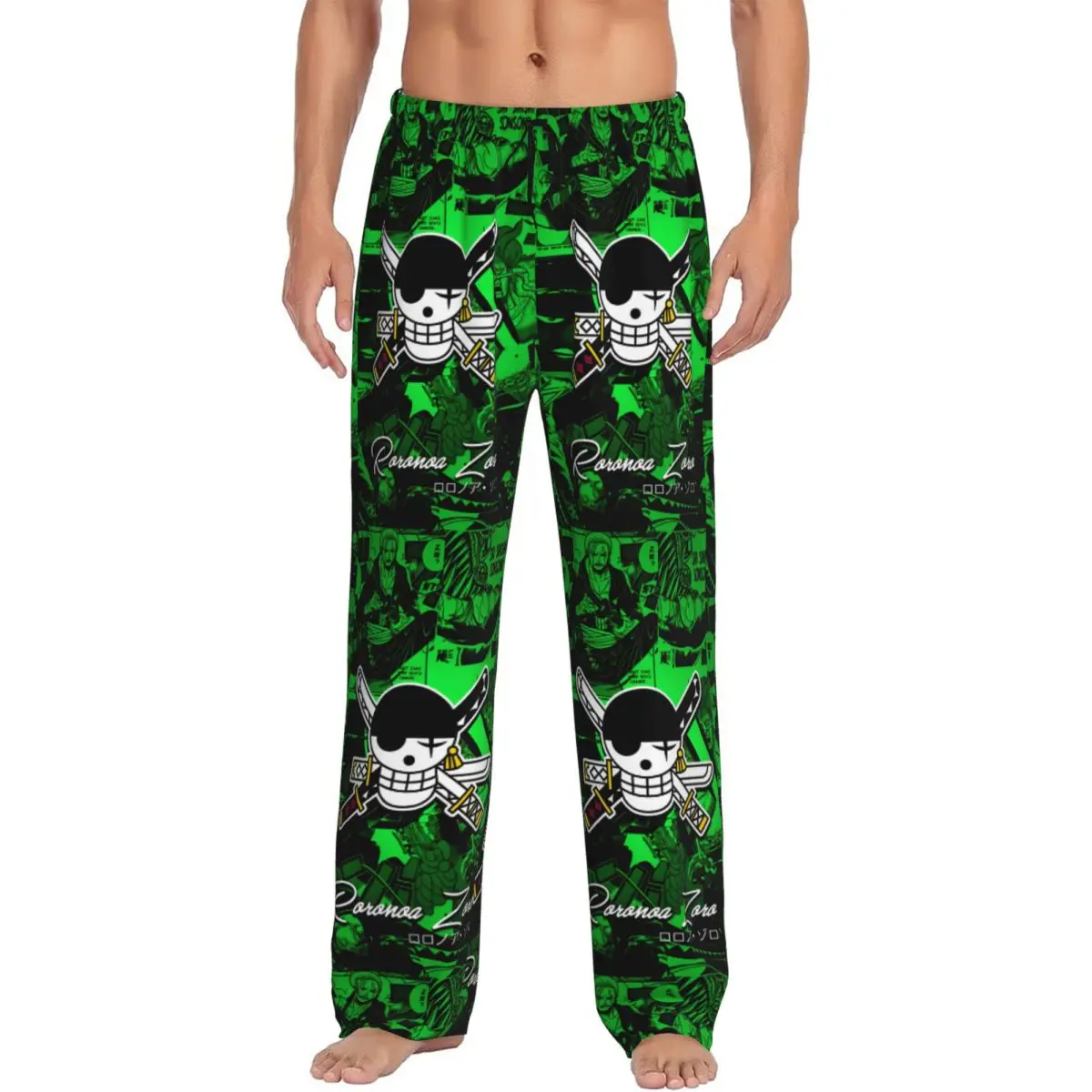 

Мужские пижамные штаны с индивидуальным принтом Zoro O-One P-Piece, мультяшные приключенческие комиксные штаны для сна с карманами