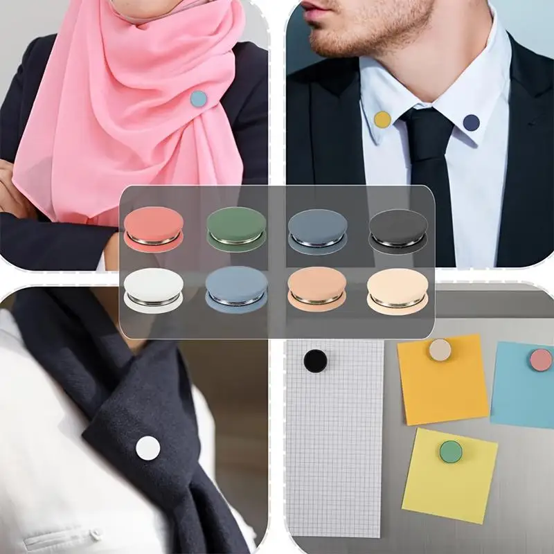 2/4/8pcs Multifunctional Seamless Clothes Clips Adjustable No Sew Clothes Buttons With Strong Adhesion For Scarf Shirts Dresses