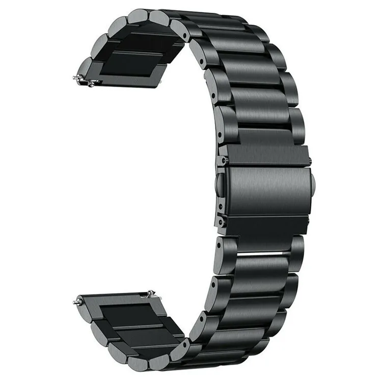 

For Garmin Vivoactive 4 Replacement Wrist Strap Stylish 3-Bead 316L Stainless Steel 22mm Watch Band - Black