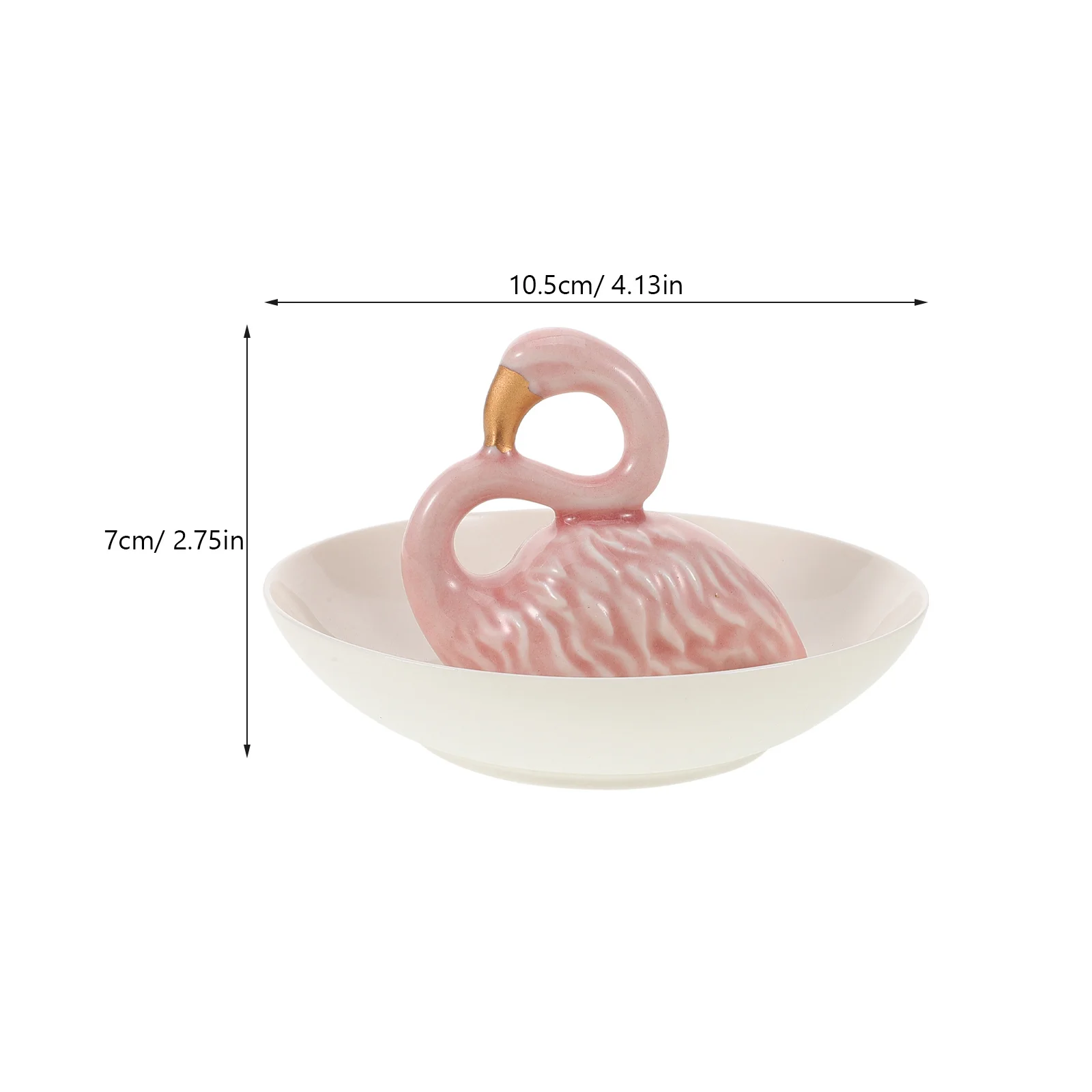 Flamingo Jewelry Tray Ceramic Ring Holder Decorative Trinket Plate Small Jewelry Organizer Storage Display Trinket Dish