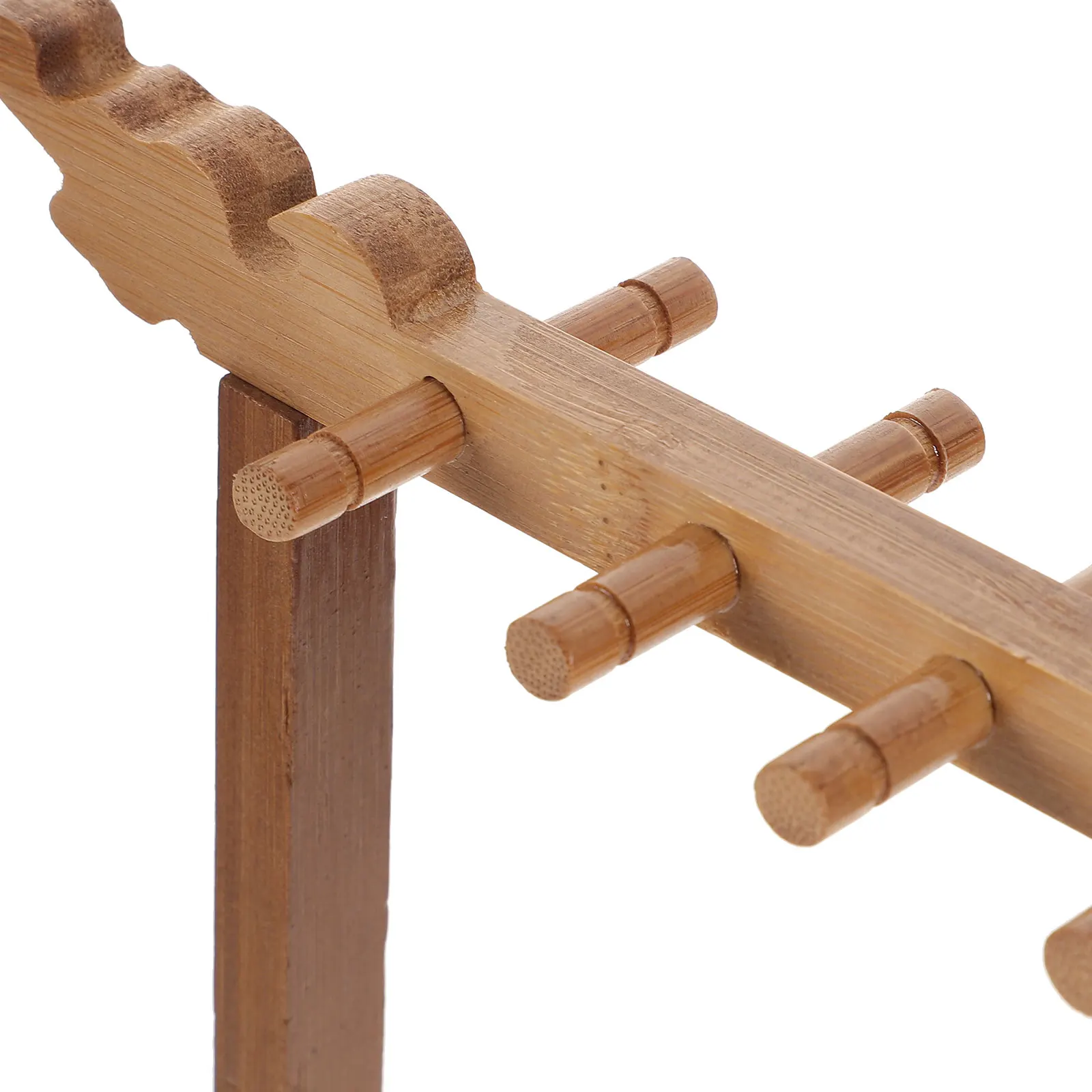 

8 Hanging Slots Brush Pen Rack Durable Wood Calligraphy Simple Desk Decor Practical Holder Organize Art Supplies