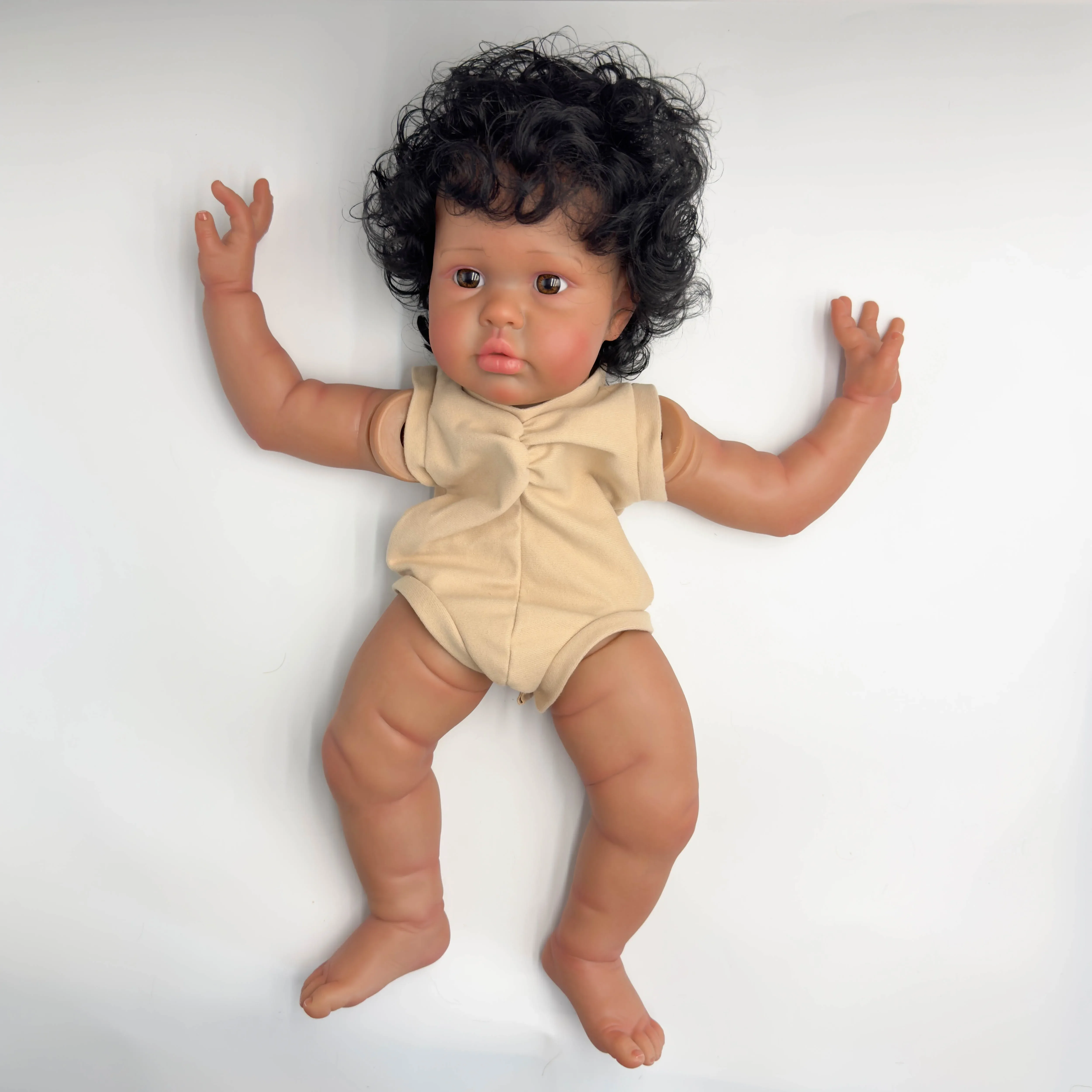 

24inch Ellie Lifelike Unfinished Reborn Doll kit painted Doll kit Doll parts with Curly hair