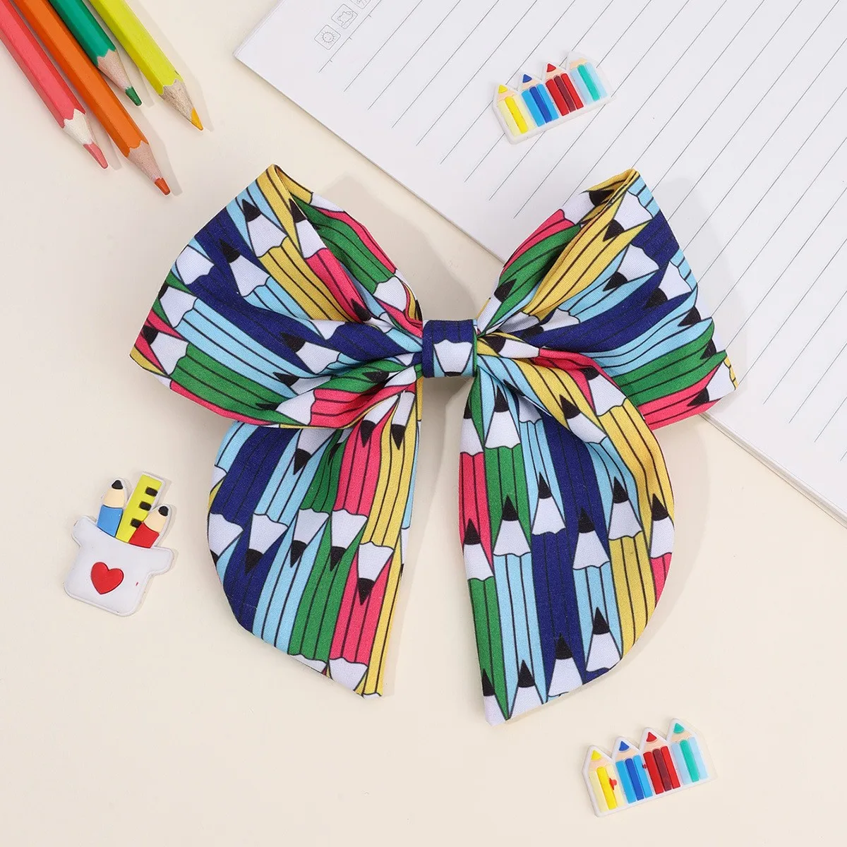 36pc Fable Bows Hairpins Girls Hair Clips Flower Barrettes Pencil Apple Print Hairgrips Back to School Hair Accessories for Kids