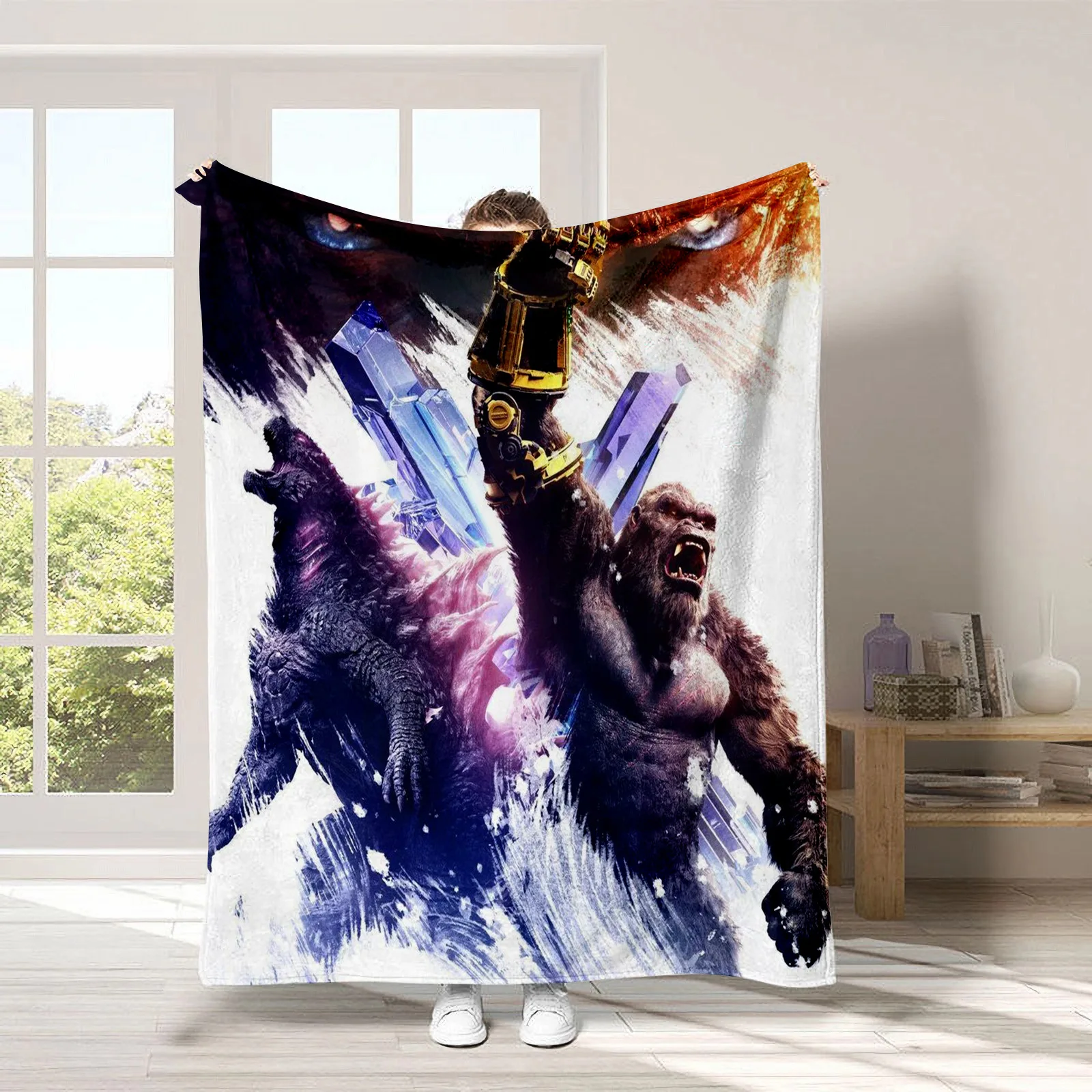 Godzillas VS KingKongs 2 New Anime Action Figures stampa 3D coperta divano ufficio scuola Siesta tappeto trapunta accessorio per la casa regalo