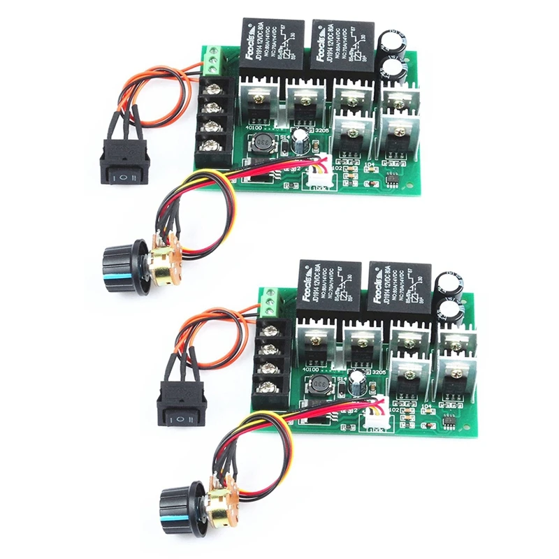 

2X Φ Pwm электронный регулятор 40A DC 10в-50в 12В/24В/36В/48В, матовый регулятор мощности двигателя постоянного тока