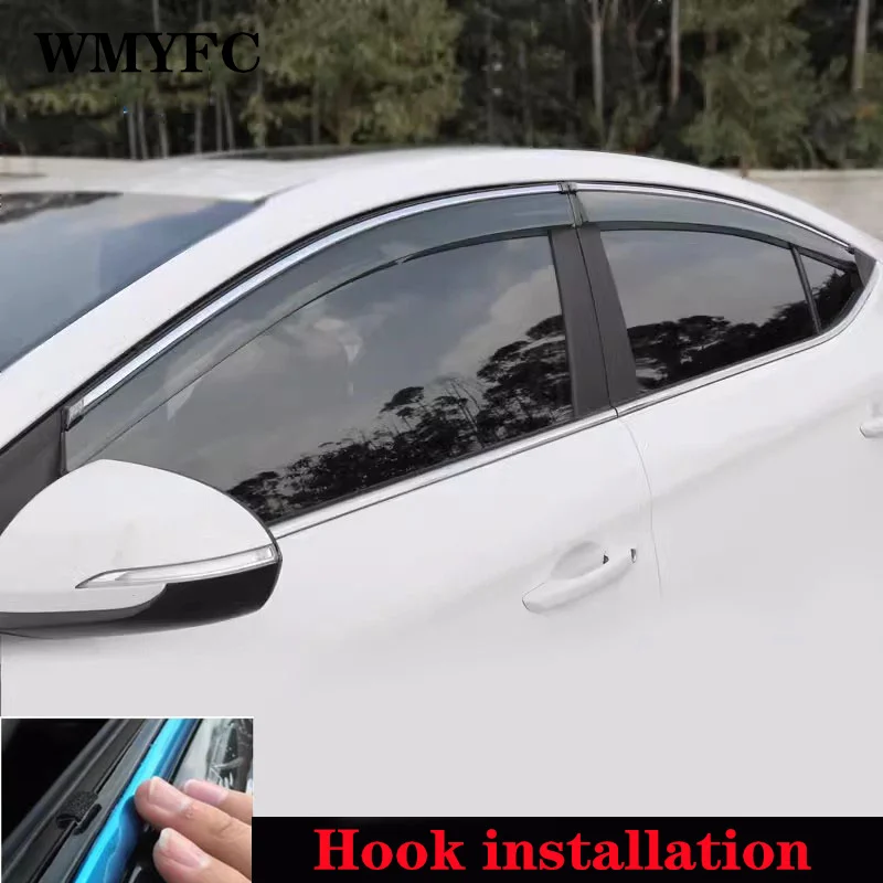 

4pcs Car Windows Visor for Hyundai Elantra 2016 -2018 Sun Rain Guard Deflector Vent Smoke Cover Awnings Shelters Accessories