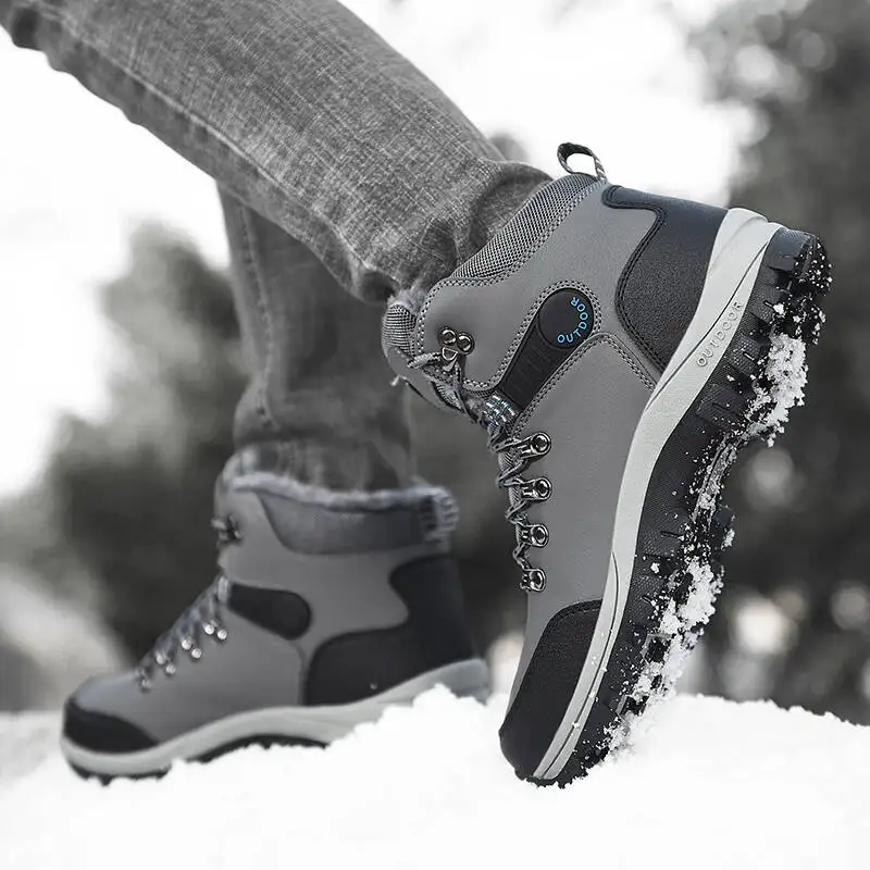 Winterstiefel für Herren aus Mikrofaser-Leder, Schneestiefel mit Plüschfutter, Warme Freizeitschuhe, Wasserdichte Herrenstiefel, Frühlings-Knöchelstiefel für Männer, Größen 36-48 – Detail 7