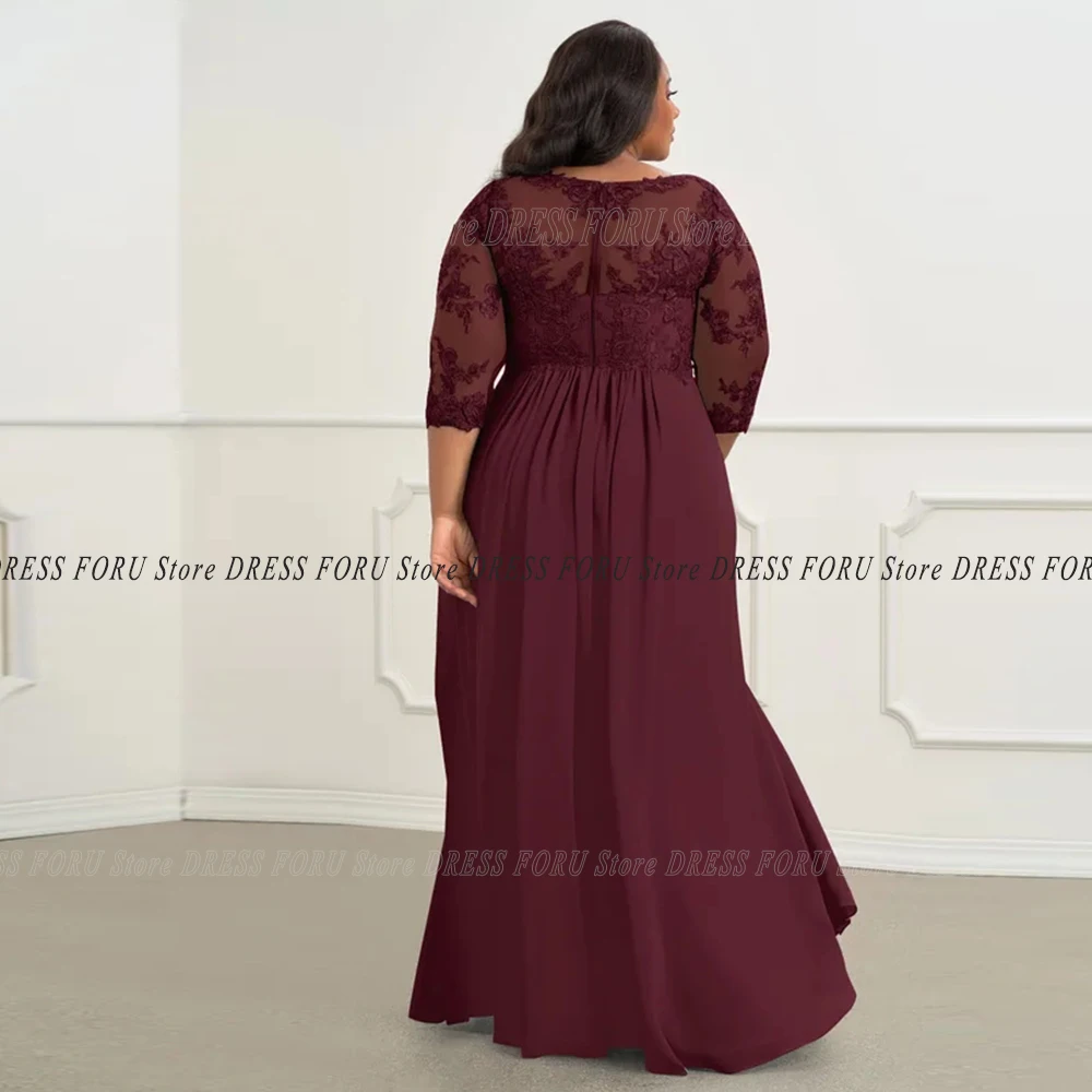 Long Party Dresses Women for Weddings Plus Size Half Sleeves Appliques Floor Length Formal Mother Gowns Vestido De Fiesta