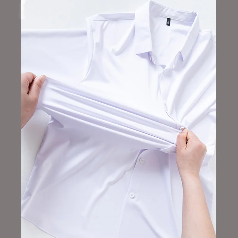 Men's long sleeved shirt with four sides elastic and inner lining, no ironing and wrinkle resistant, genuine men's formal shirt
