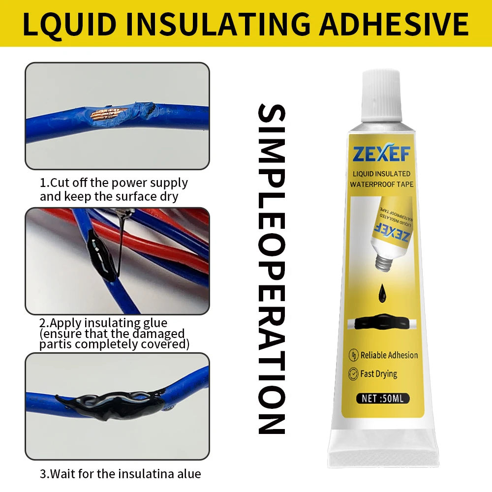 50/100ml liquid insulating electrical tape waterproof and high temperature insulation for fast drying of wires and cables.
