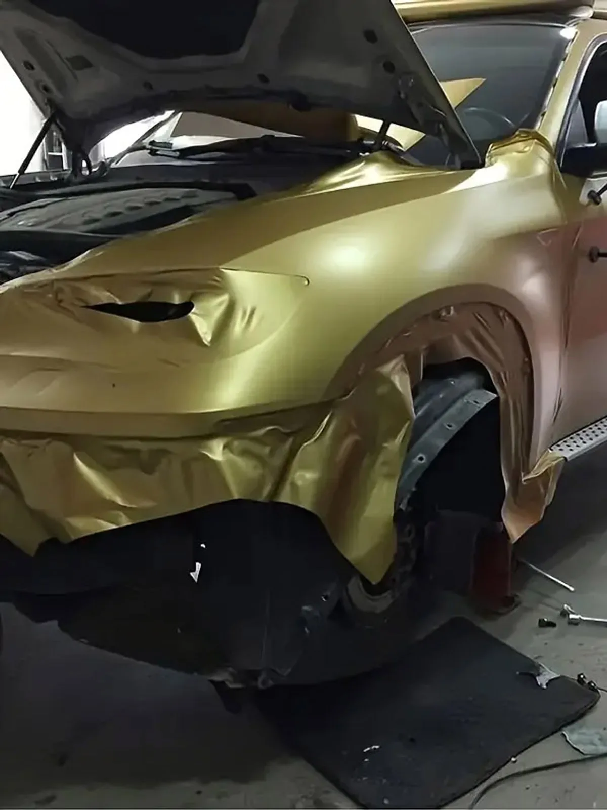 Matte Gold Wrap Vinyl Roll with Air Release DIY Adhesive Car Decal Wrapping