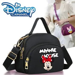 Mickey Mouse Series Solid Color Shoulder Bag Disney Nylon Shoulder Bag for Women Cartoon Large Capacity Three-layer Shoulder Bag