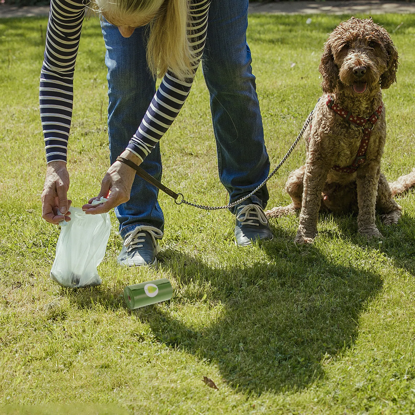 8rolls Degradable Thick Garbage Bags Durable Trash Bags for Kitchen Home Office Pet Waste Cleaning Thick Garbage Bag