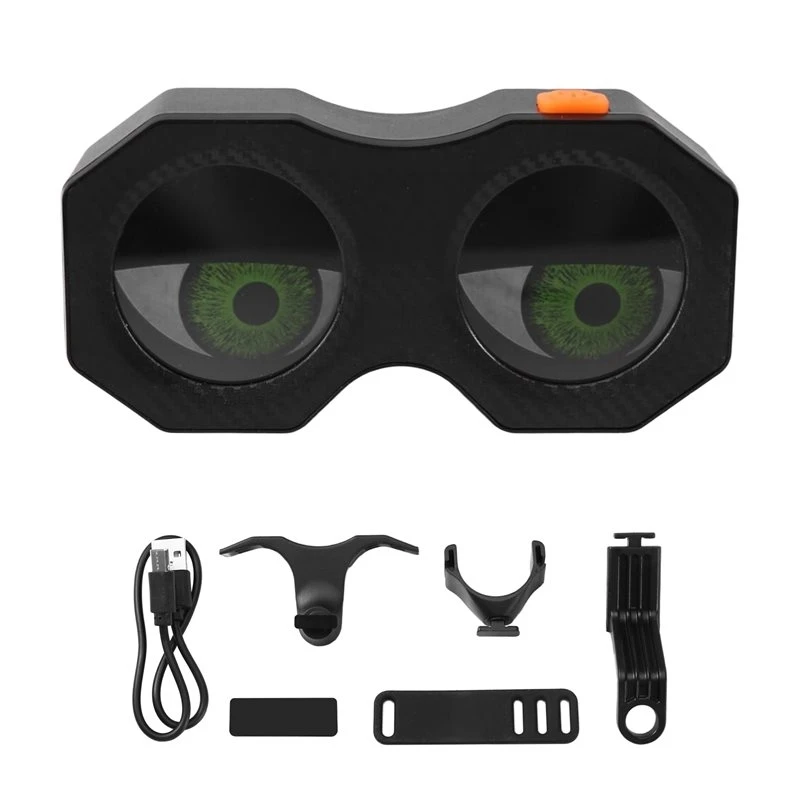 [NEW!ABKG】 Bicycle Tail Light Demon Eye Electric Bike Rechargeable Wireless Dual-Eye Functionality