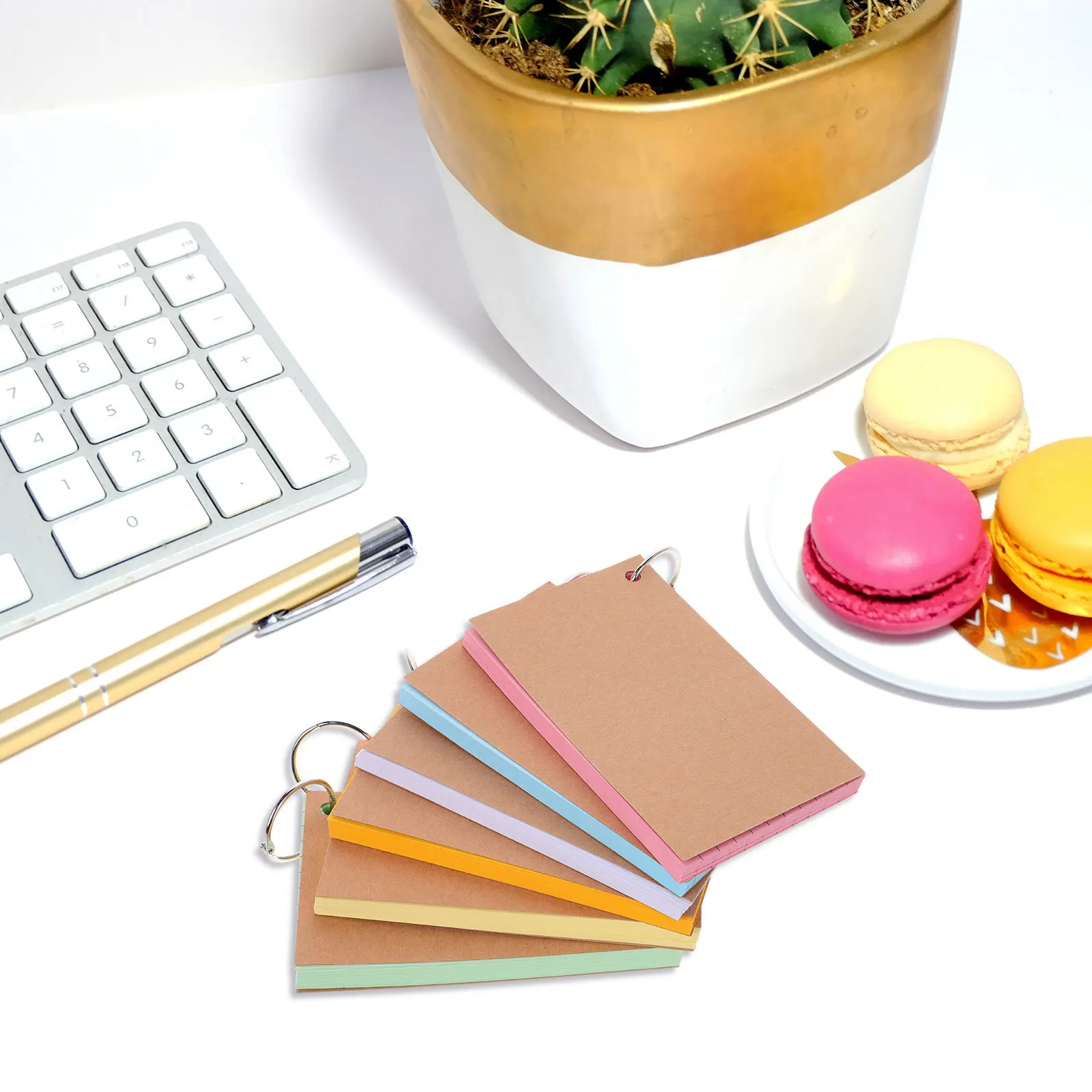 

1Set Index Cards Assorted Colored Hole-Punched Ring Design Study Flash Cards Bulk School Supplies College Vocabulary Retention