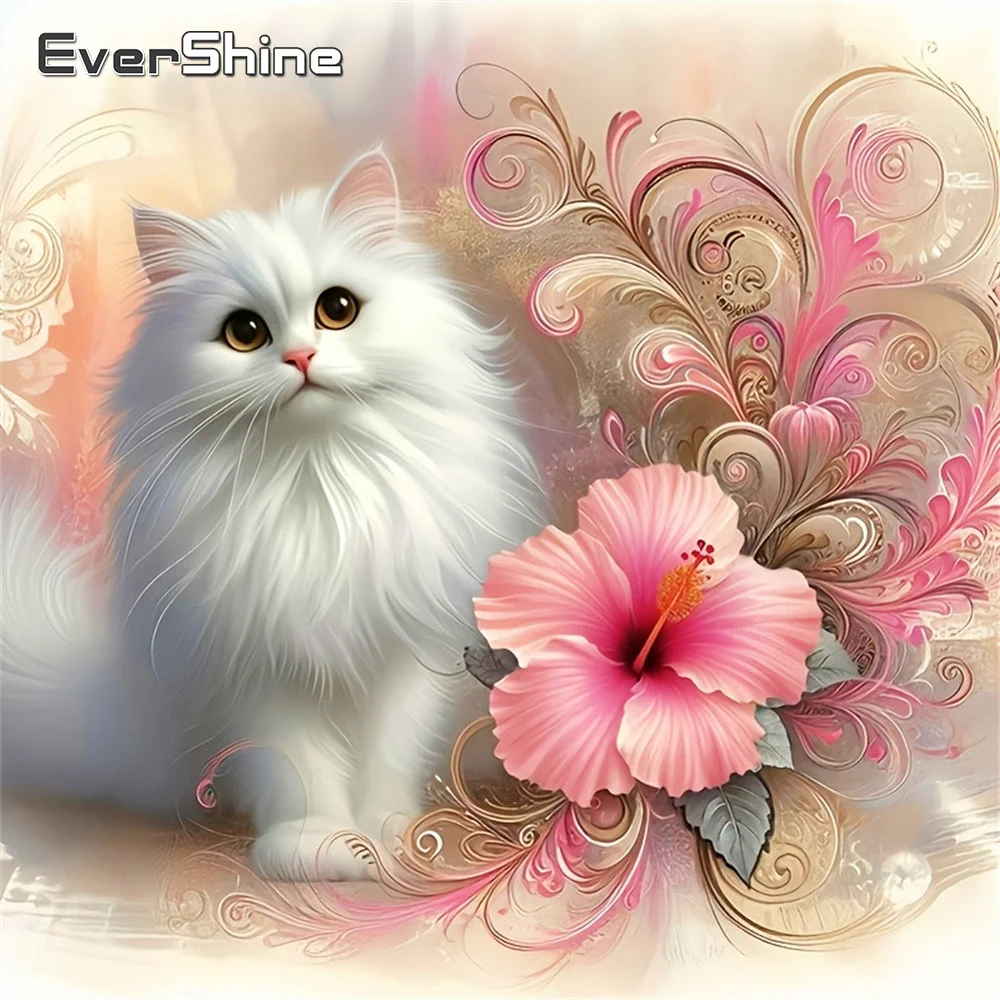 Evershine Full Drill Diamond Mosaic Cat Picture Of Rhineston