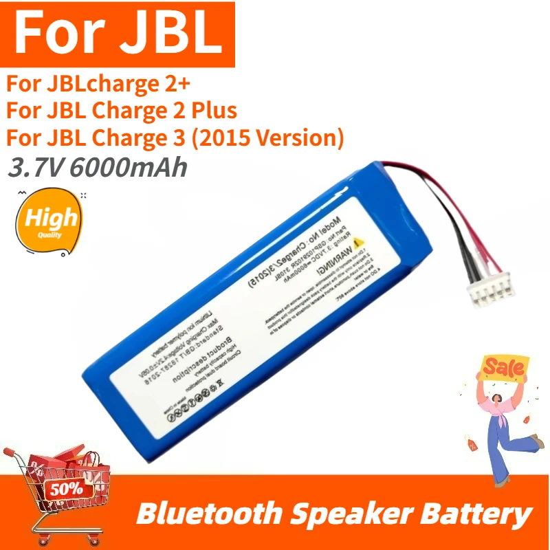 

Высококачественная батарея 3,7 В, 6000 мАч для JBL Charge 2 +/2 Plus/3 (версия 2016 г.) Bluetooth-динамик Совершенно новая сменная батарея