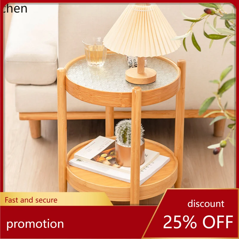 

YFY Begonia Glass Small round Balcony Coffee Mini Creative Storage Rack Small Corner