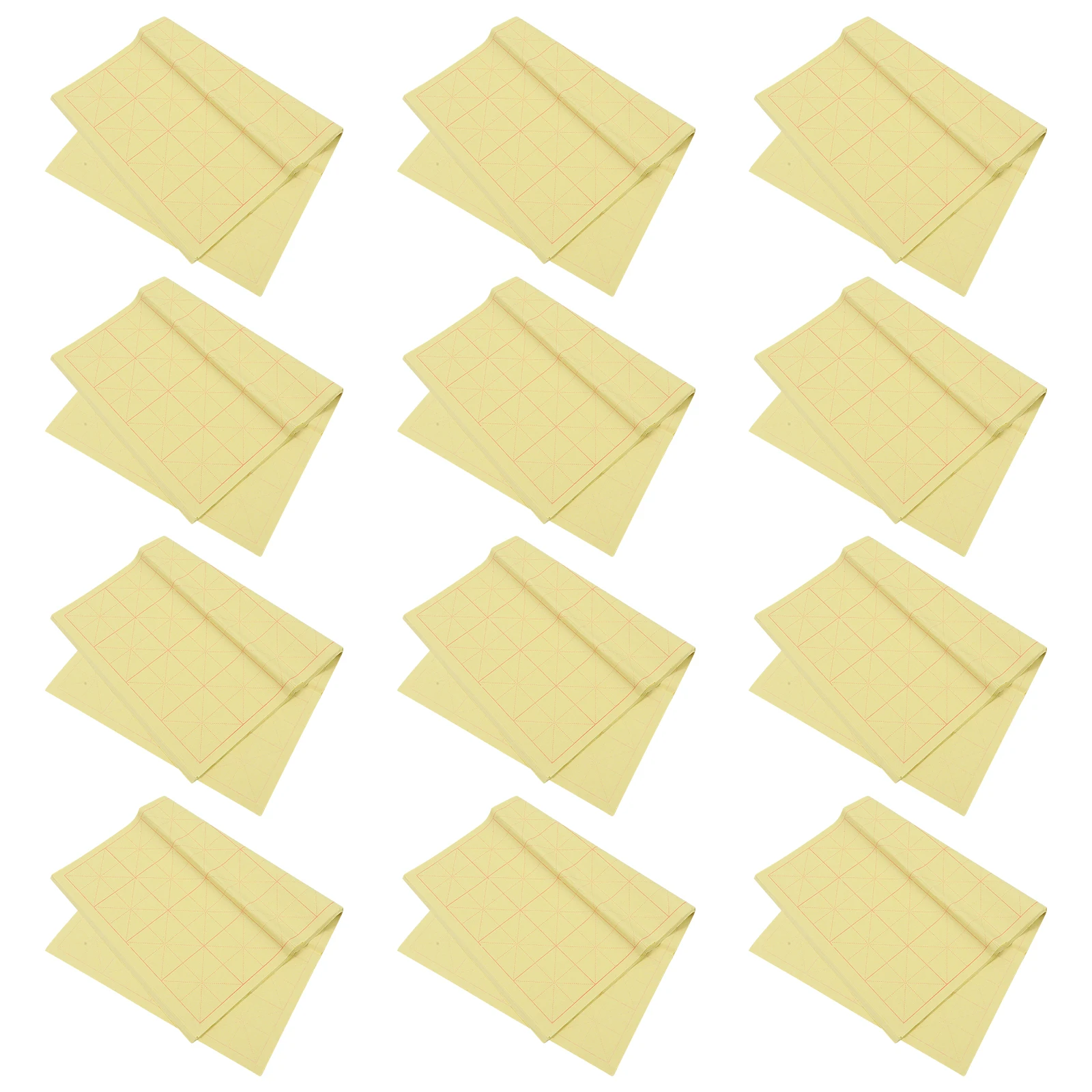 

50 Pcs Paper Calligraphy Writing Adults Practice Papers Sheets Kids Adult Practice Chinese Xuan Yellow Supplies