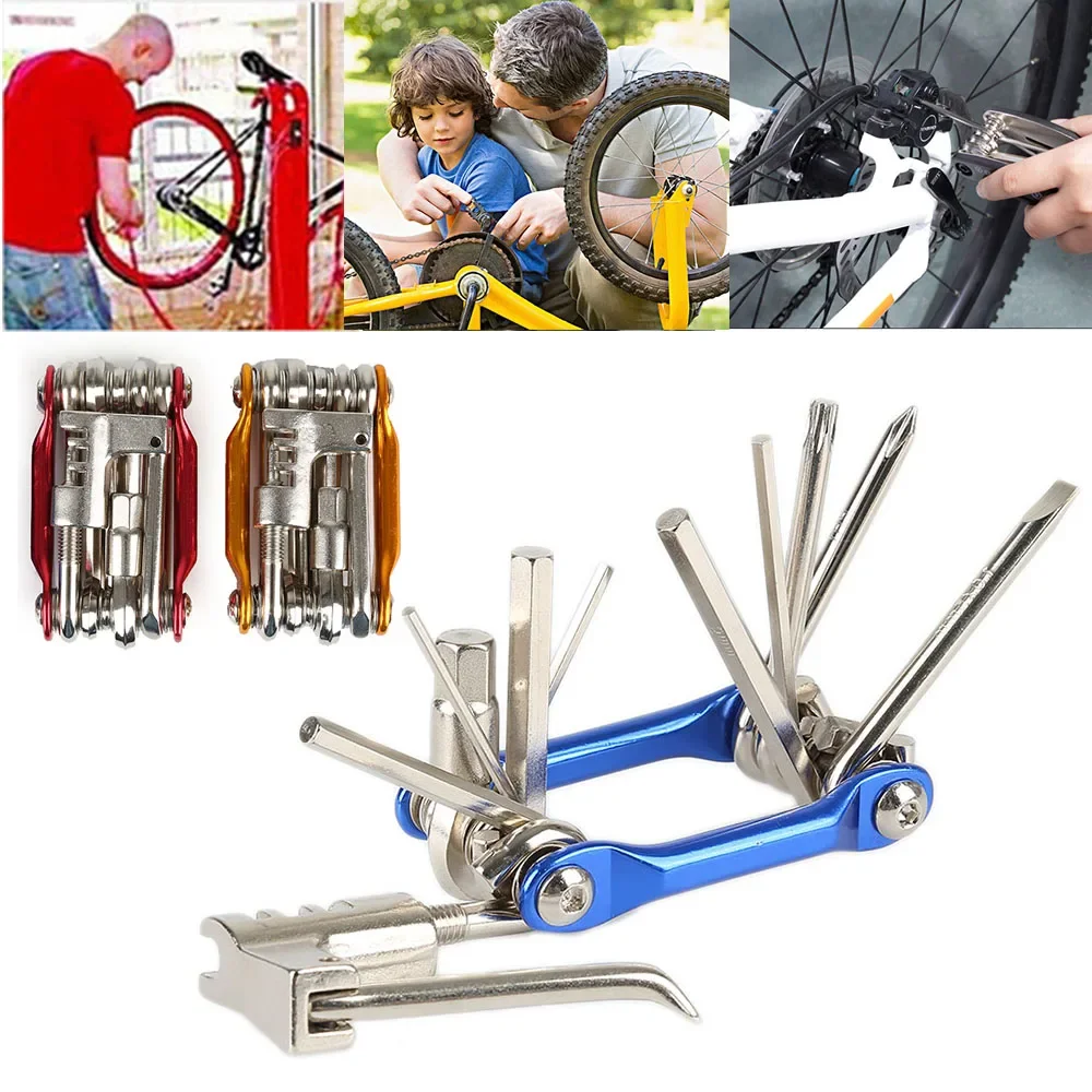 Multi Functional 11in1 Bicycle Repair Set Wrench Screwdriver Multiple Maintenance Tools Portable Mountain Bicycle Repair Set