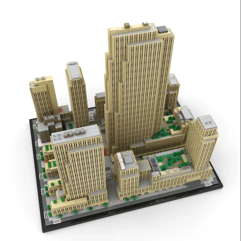 MOC 1:800 Rockefeller Center Square Bausteine New York Wolkenkratzer Stadtbild Architektur Spielzeug Für Kinder Geburtstag Geschenke