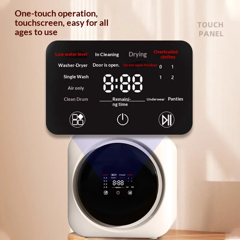 Fully Automatic Electric Wall-Mounted Underwear Panties Washing Machine Small Mini Wash-And-Drain All-In-One High-Temp