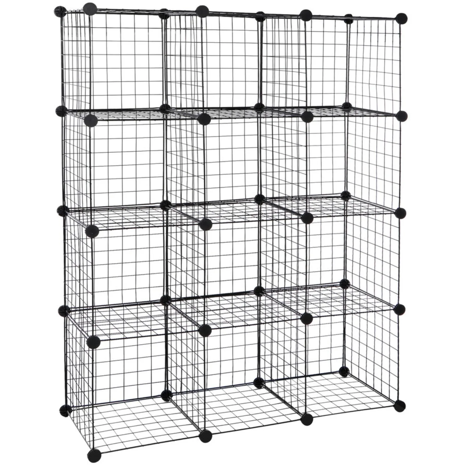 US 12 Cube Storage Shelf Wire Metal Grid DIY Modular Cabinet Bookcase Bookshelf