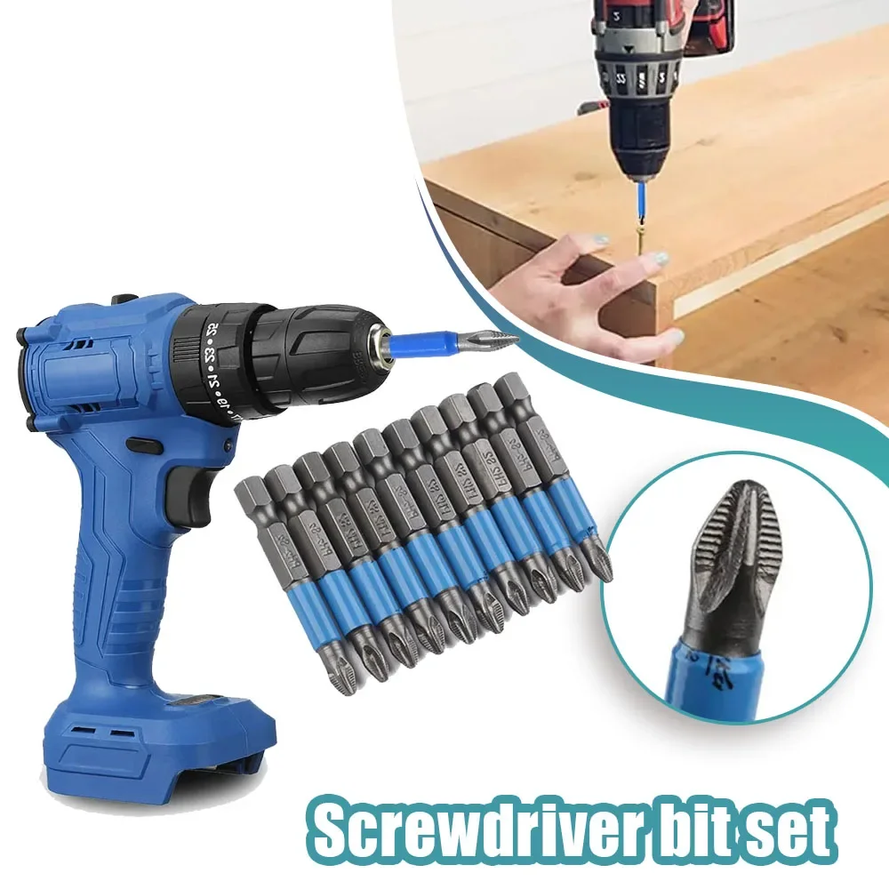 Screwdriver Bit Set PH1 PH2 PH3 PZ1 PZ2 PZ3 Anti-Slip Magnetic 1/4 Hex Shank for Hand Drill Screwdriver Tool Parts Accessories