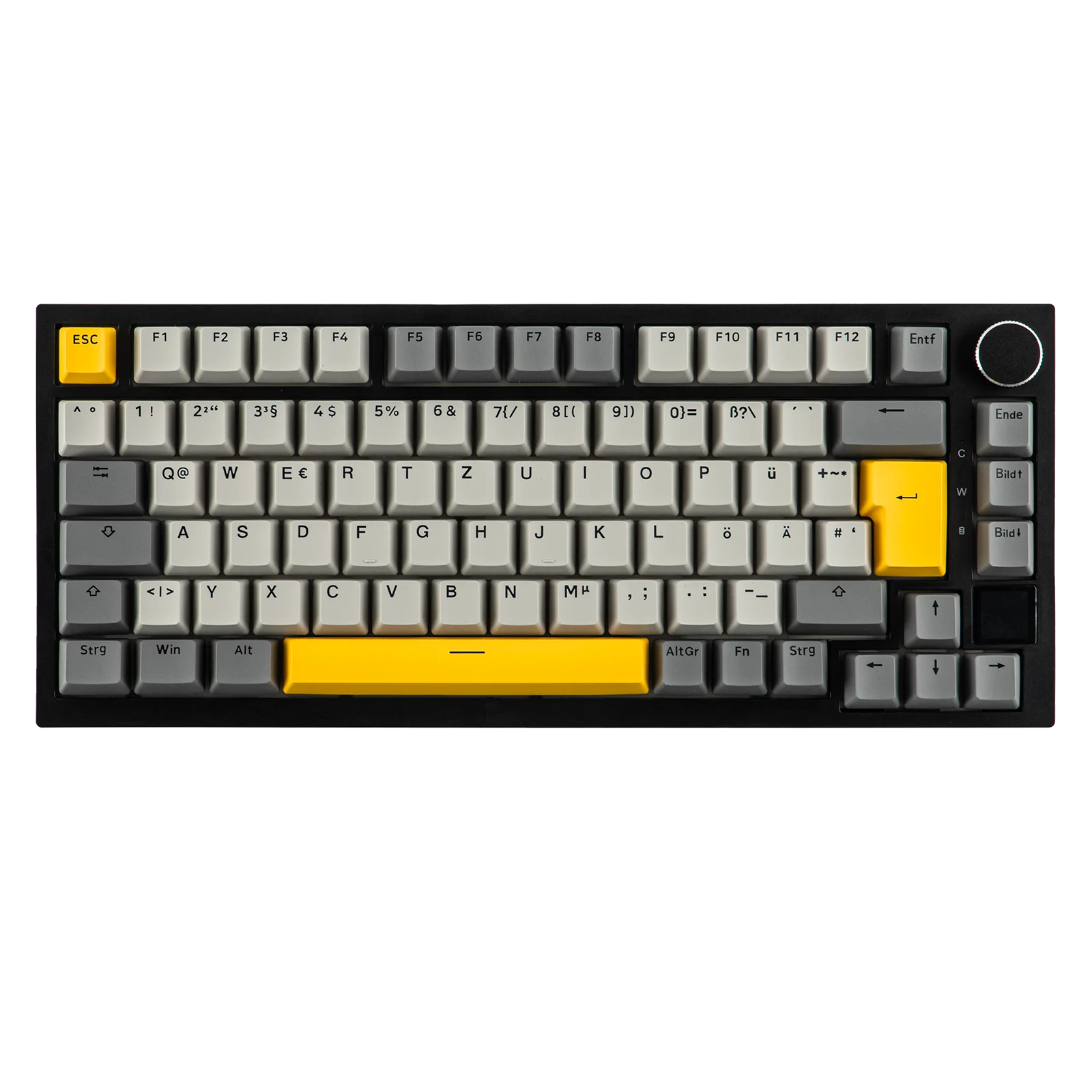 ISO-DE Layout AJAZZ AK820 PRO 75% QWERTZ Deutsches Wired/BT/2.4G Wireless Mechanische Tastatur TFT-Bildschirm und Drehknopf