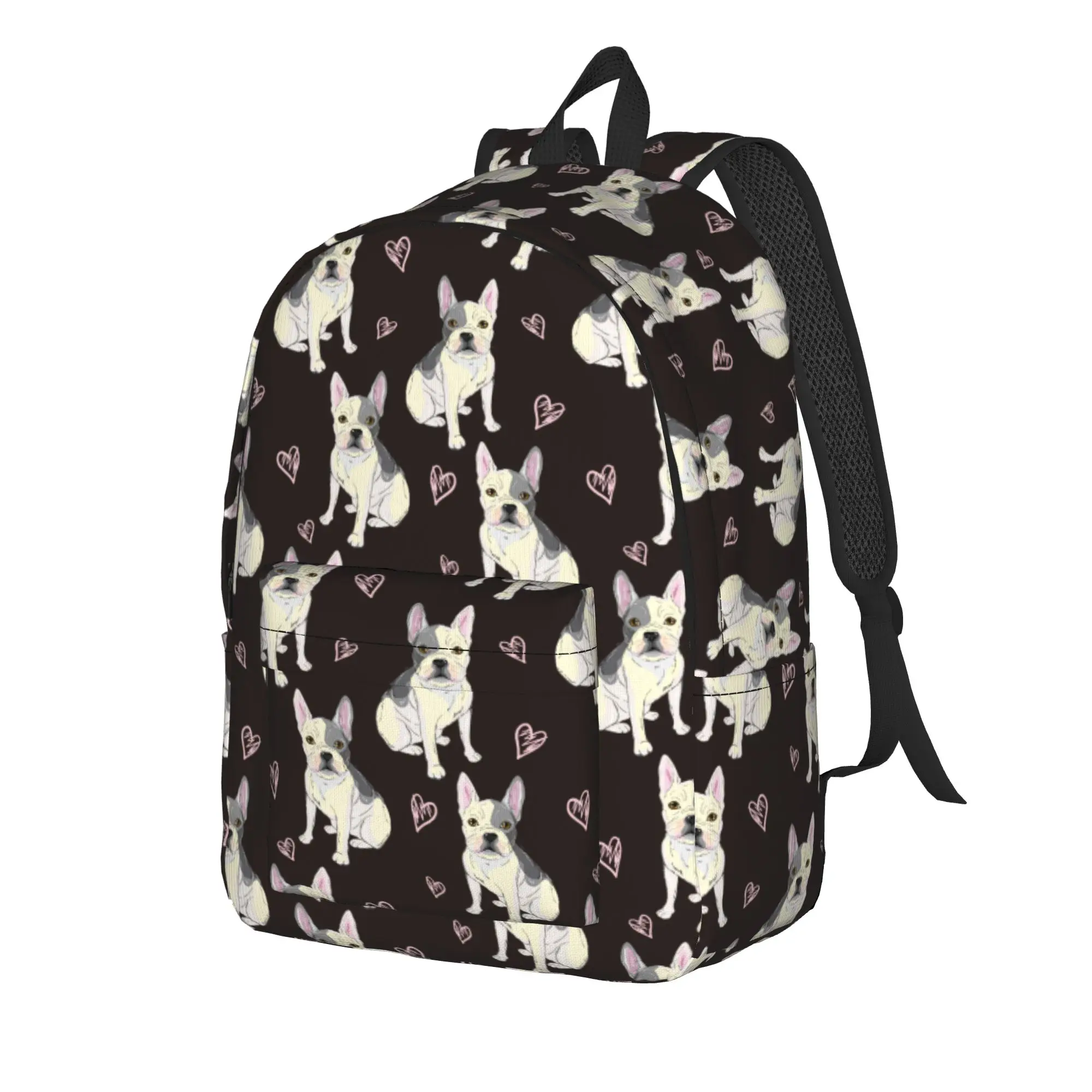 French Bulldog Dog Backpack for Men Women Fashion High School Work Daypack Animal College Shoulder Bag Sports