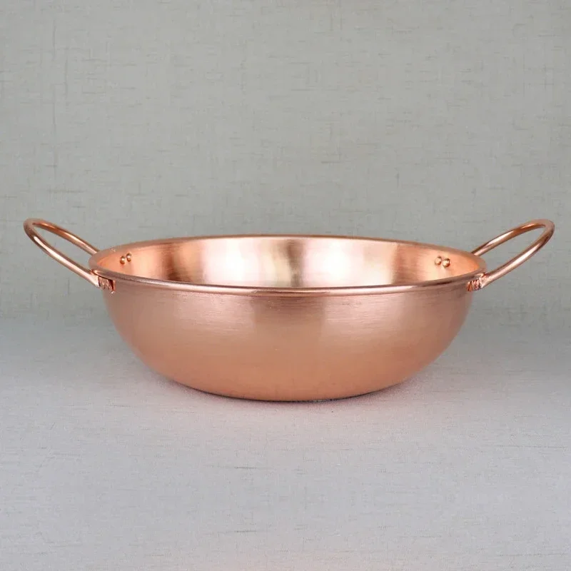 Copper pot for boiling jam Stewed copper wok Thickened copper hot pot of induction cooker pot Pure red