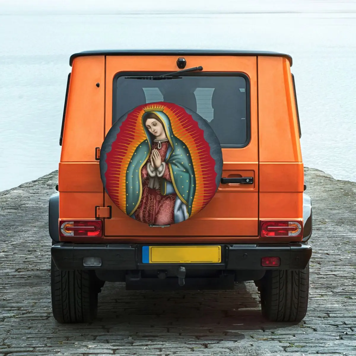 Virgin Mary Tire Cover Wheel Protectors Weatherproof Universal for Jeep Trailer RV SUV Truck Camper Travel Trailer