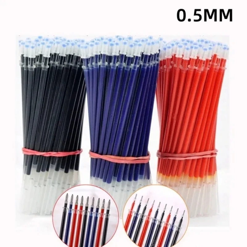 50 Pcs/lot Gel Pen Refills 0.5mm Classic Blue Red Black Ink Replaceable Refill for Writing 13 CM School Office Supplies Gifts