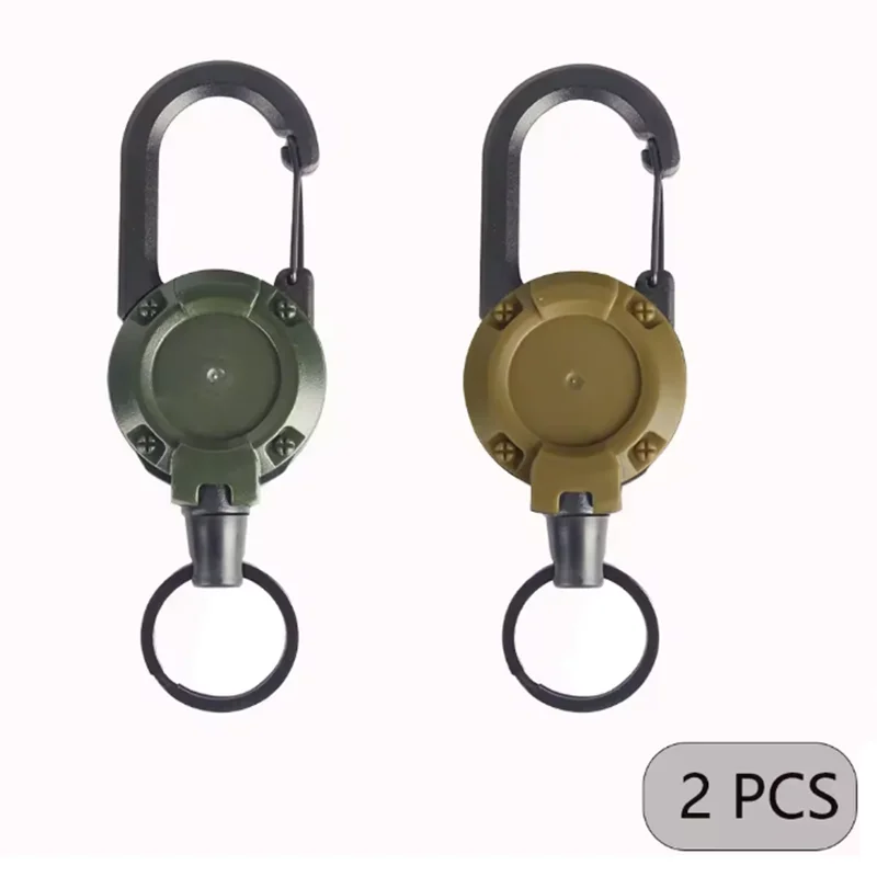 1/2 Stück ausziehbare, einziehbare Schlüsselanhänger-Ausweishalter, robuste Clip-Karabiner-Schlüsselanhänger für Herren, Outdoor-Taschen