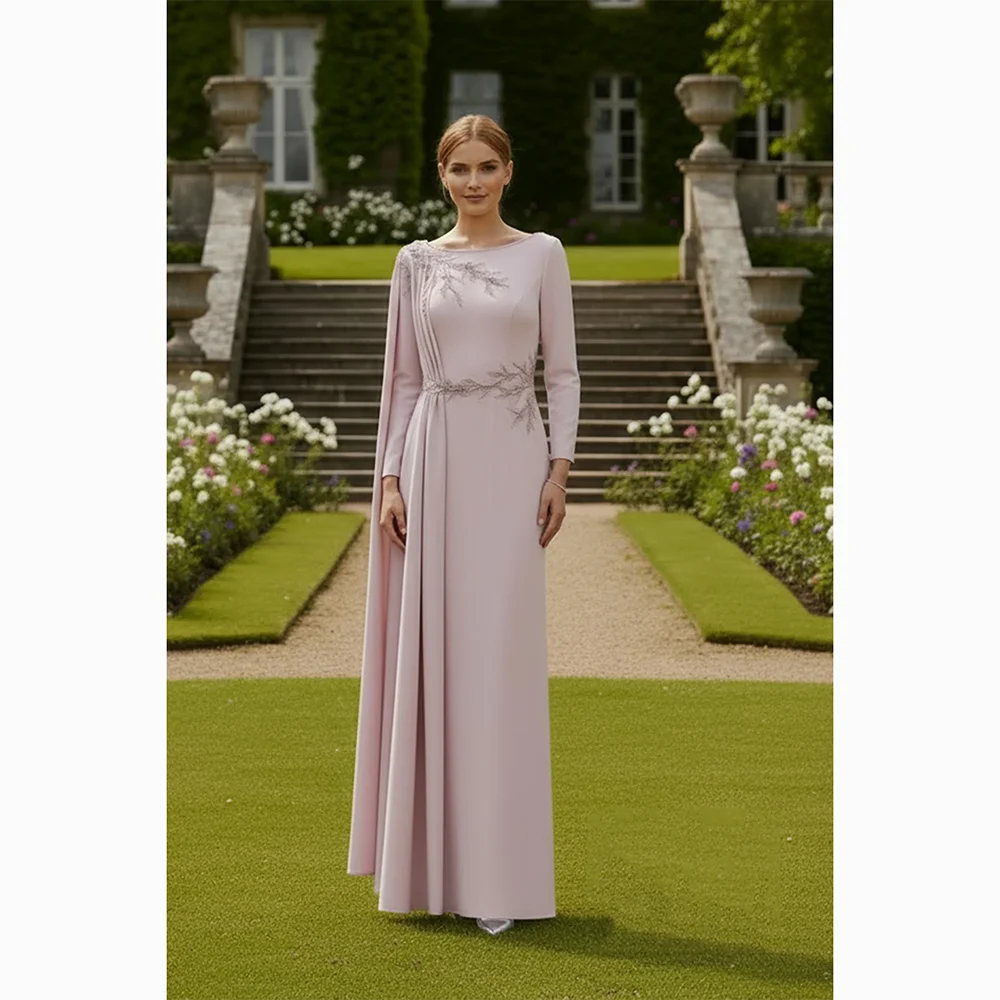 

Элегантные вечерние платья с длинными рукавами и вырезом лодочкой из бисера и кристаллами Русалка Вечерние платья длиной до пола, платья для выпускного вечера по индивидуальному заказу