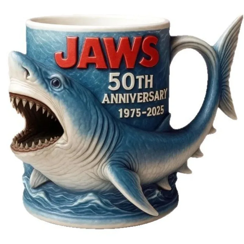 نموذج محيطي لسمك القرش الأبيض الرائع كوب الذكرى الخمسين من Jaws هدية نموذج كأس الذكرى الخمسين لسمك القرش الأبيض العظيم