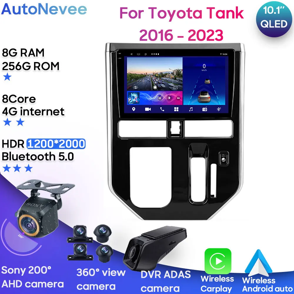 

For Toyota Tank 2016 - 2023 10.1 inch Car Stereo Unit Multimedia Radio Player GPS BT Carplay Android Auto No 2DIN DVD