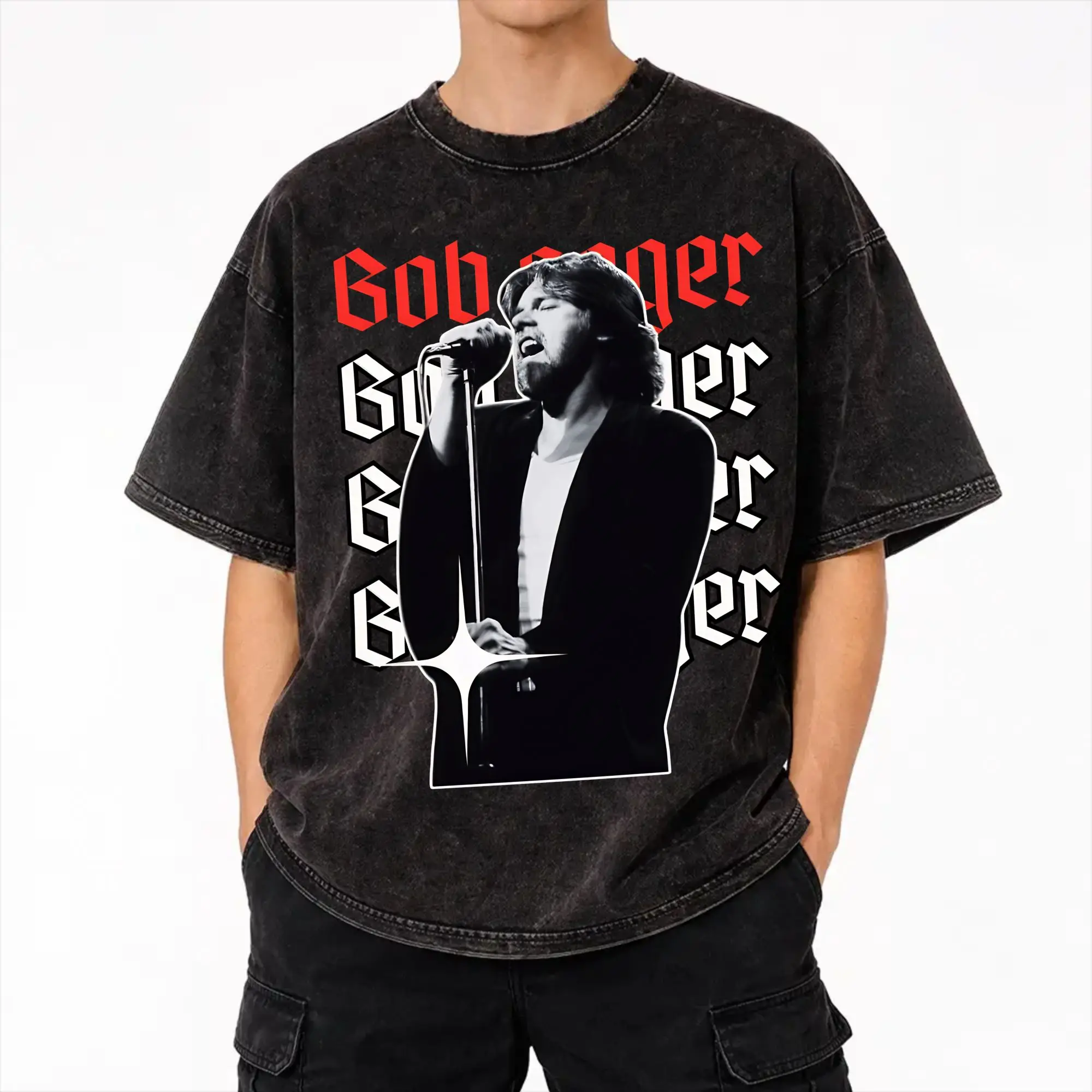 Summer Bobs legend rock and Roll Segers Final Tour  Washed Shirt Outfit Harajuku T-Shirt  for Men Women Tees
