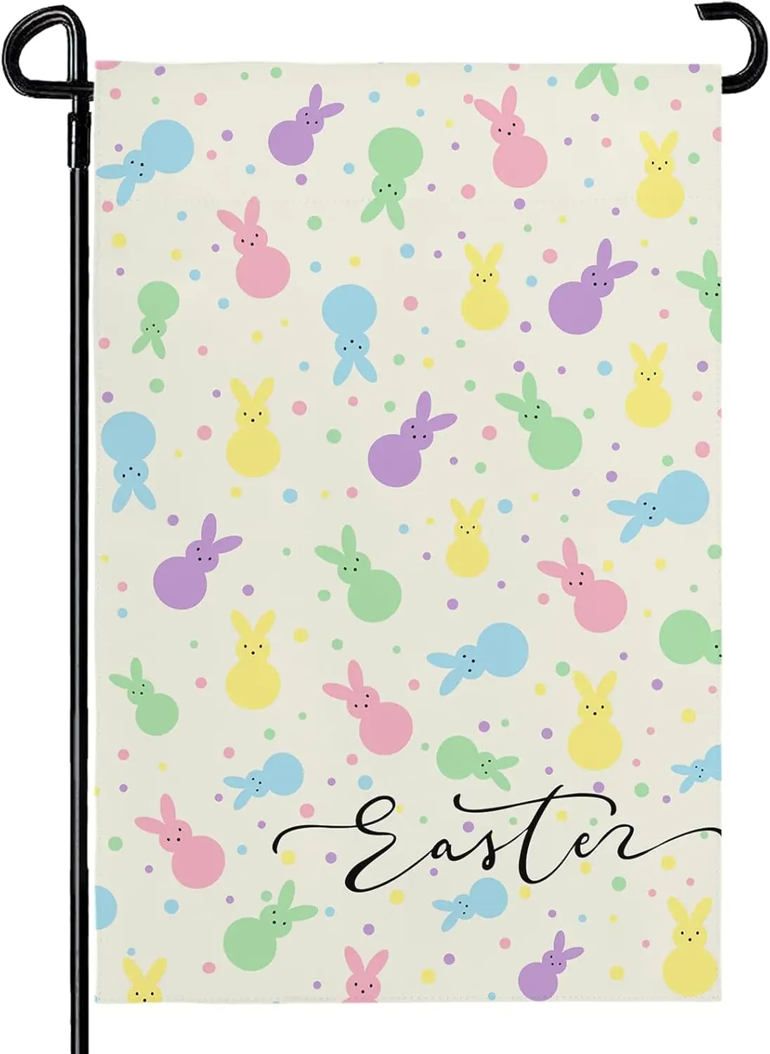Easter Garden Flag Double Sided Colorful Bunny Garden Flag for Outside Spring Summer Farmhouse Yard Outside Decoration ZZM