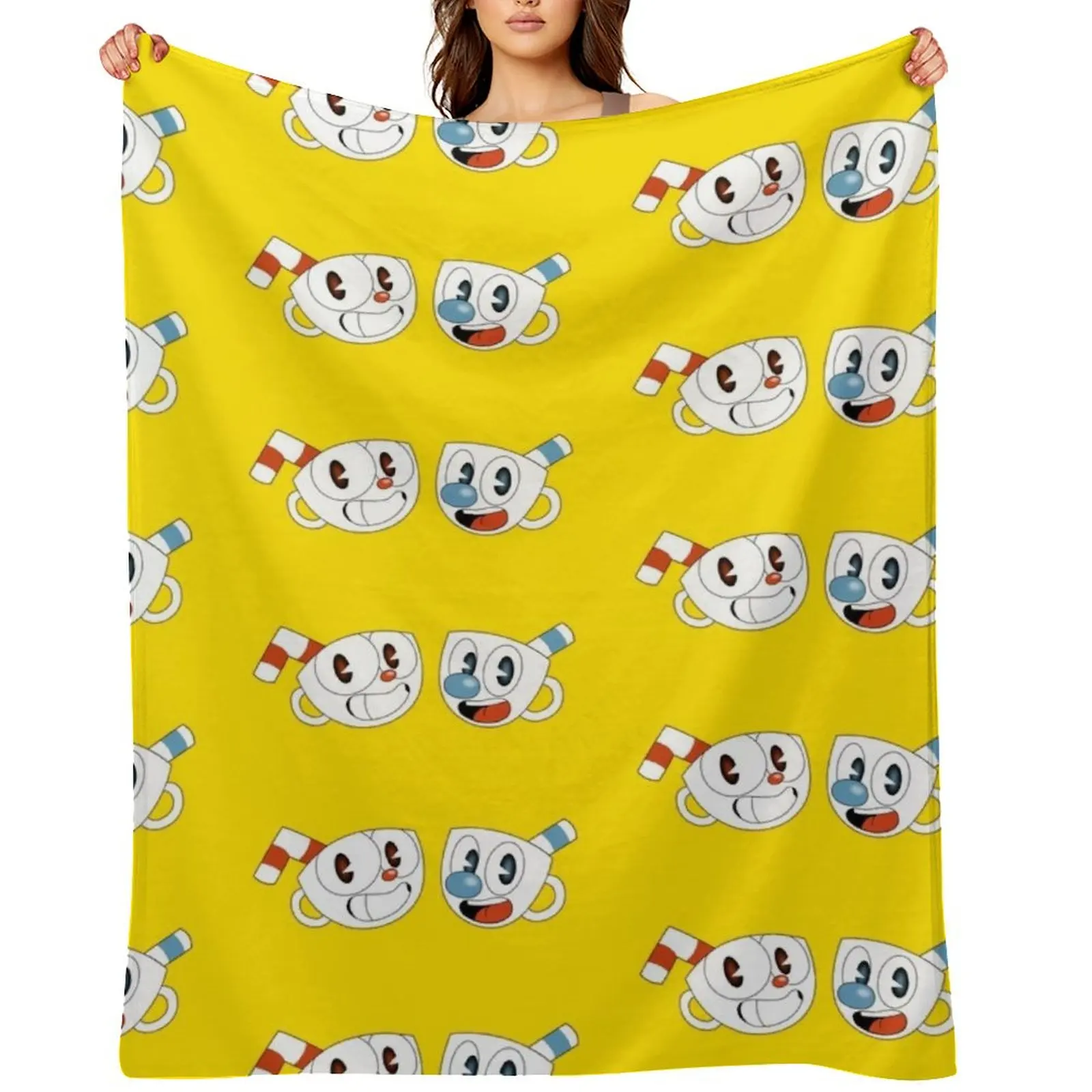 

CupHead and MugMan Throw Blanket Flannels Soft for babies Luxury St Blankets