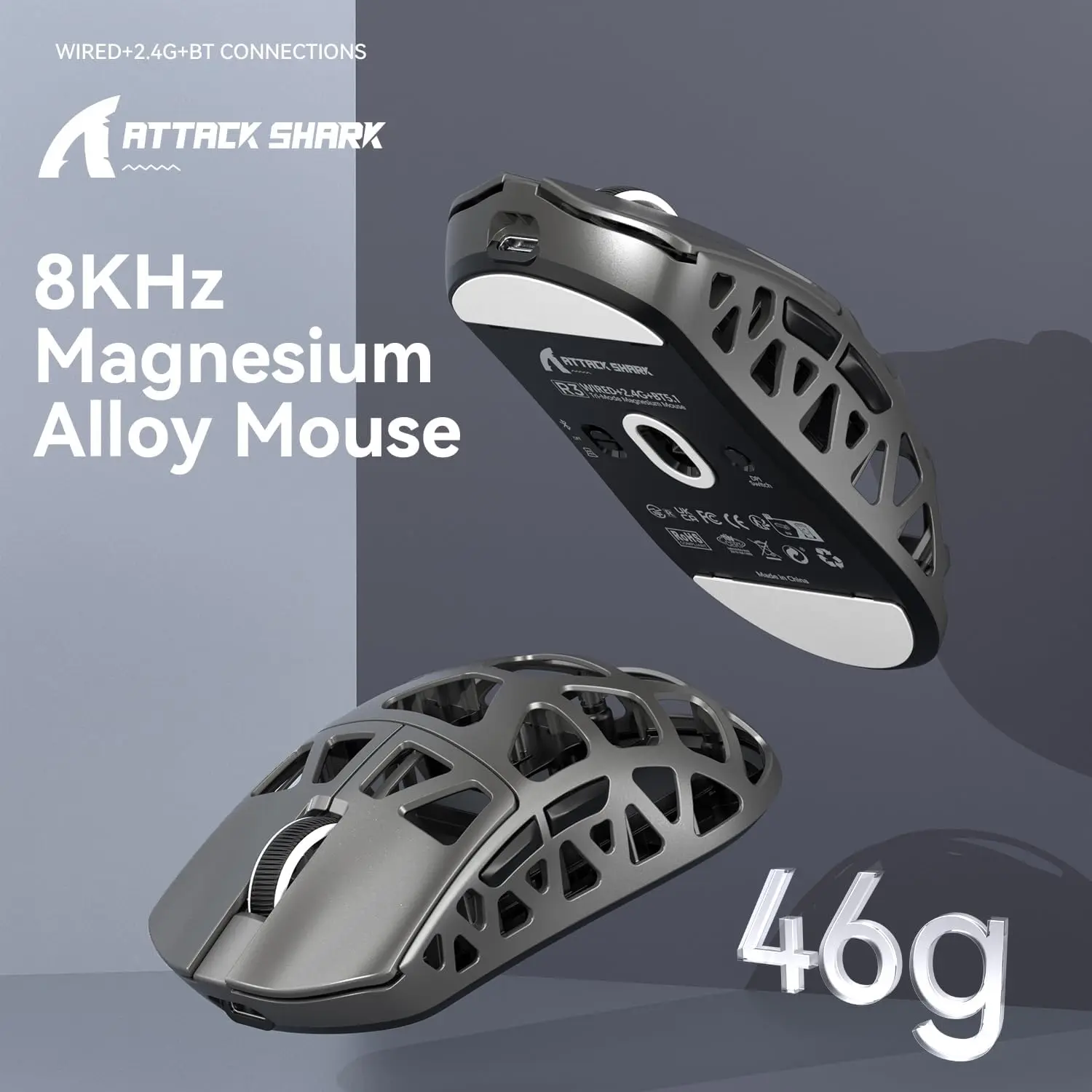 MAMBASNAKE x ATTACK SHARK R3 46g Superlight Magnesium Alloy Wireless Gaming Mouse