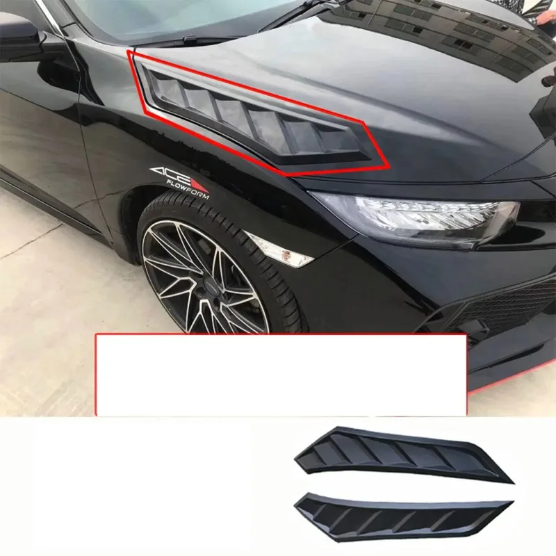 

Hot Sale 2Pcs Automobile Refitting Accessories Hood Decoration False Air Vent Racing Style