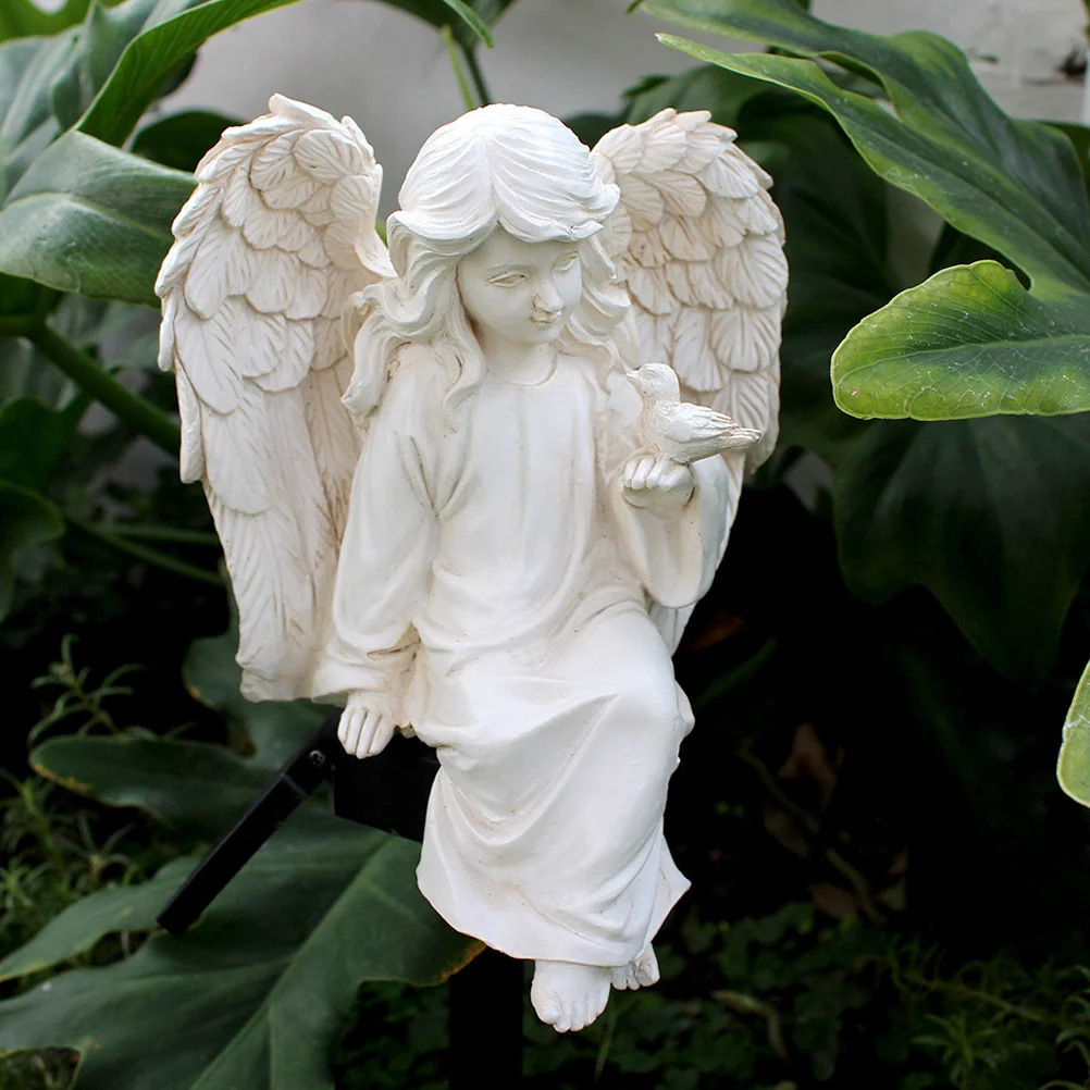 

Solar Angel Garden Statue Decorative Lawn Light Stake for Outdoor Yard Pathway Cemetery Decoration Solar Lights