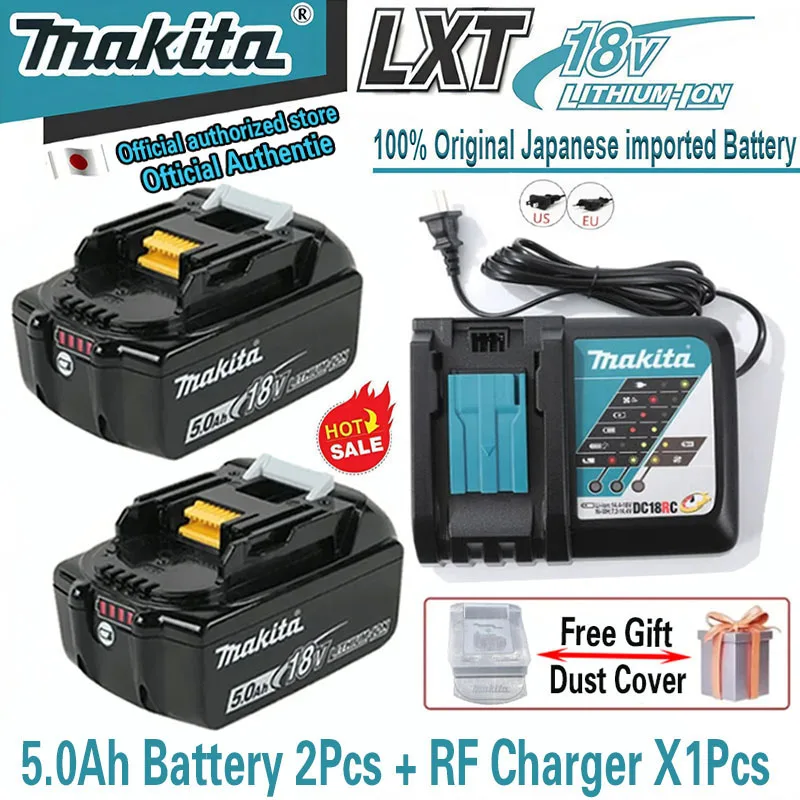 100% Original Makita Rechargeable Battery, Replaceable LED Lithium-ion, 6.0Ah 18V BL1860B BL1860 BL1850 BL1830 BL1815