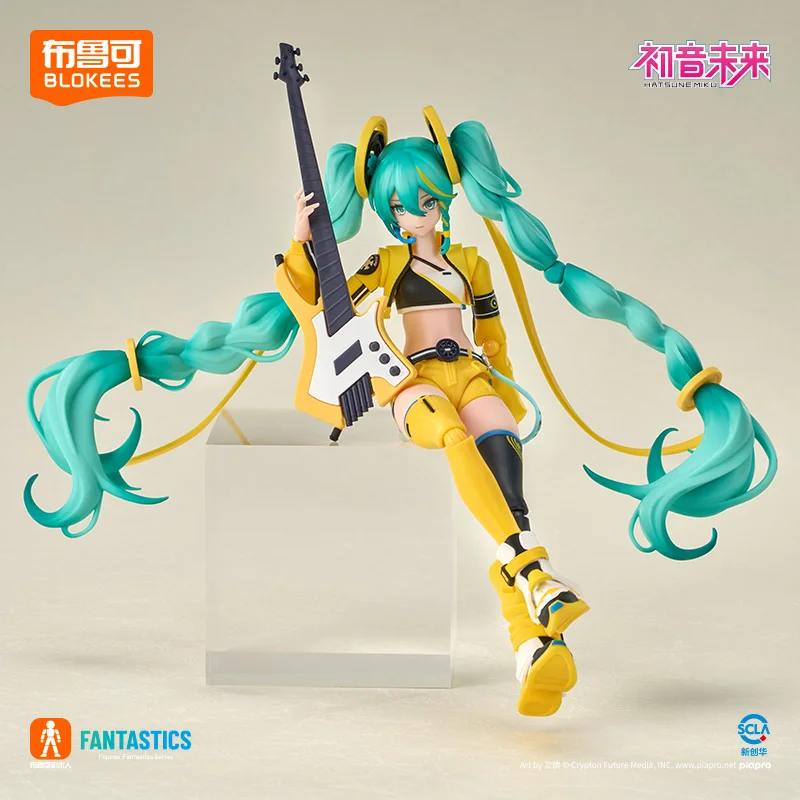 

New genuine Blokees Dancing Sound Beams Miracle Version Hatsune Miku Cute Anime Building Blocks Figure Model Collection Toy Gif
